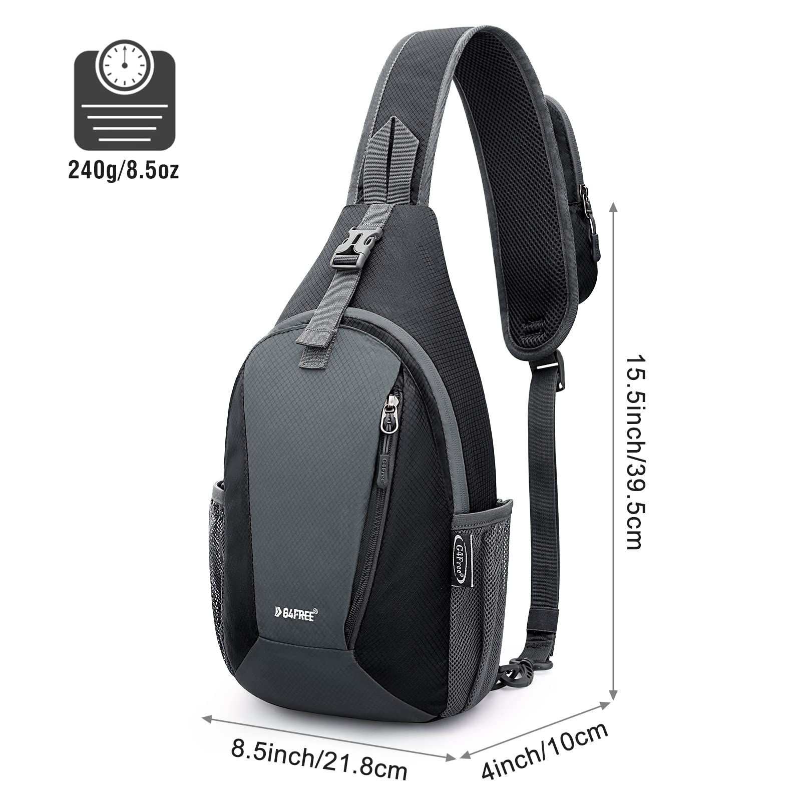 G4Free RFID Sling Bag - Waterproof Crossbody Backpack for Hiking & Travel
