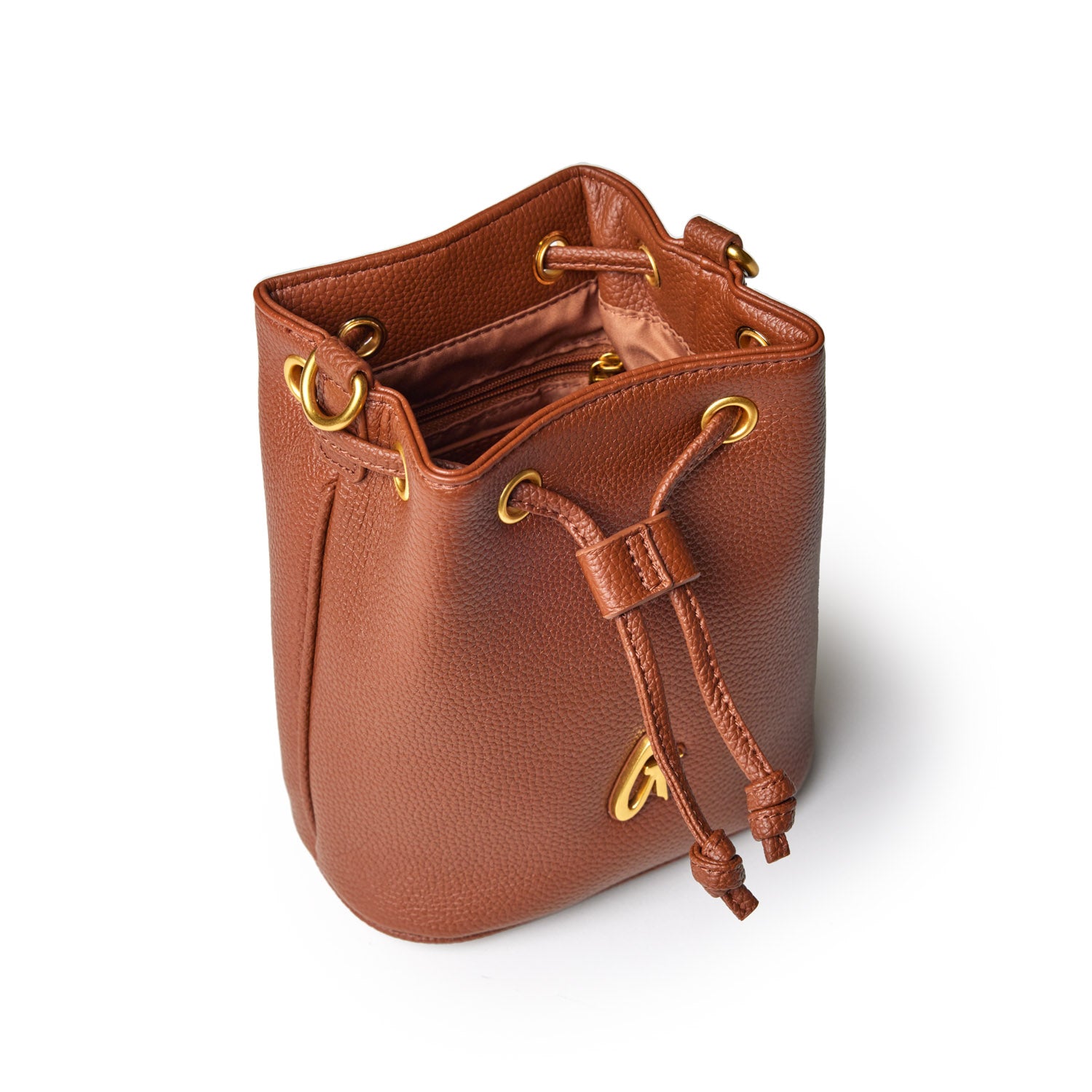 Mini Pebble Leather Bucket Bag in Brown - Stylish Crossbody Purse for Women, Perfect for Everyday Use, Travel & Shopping