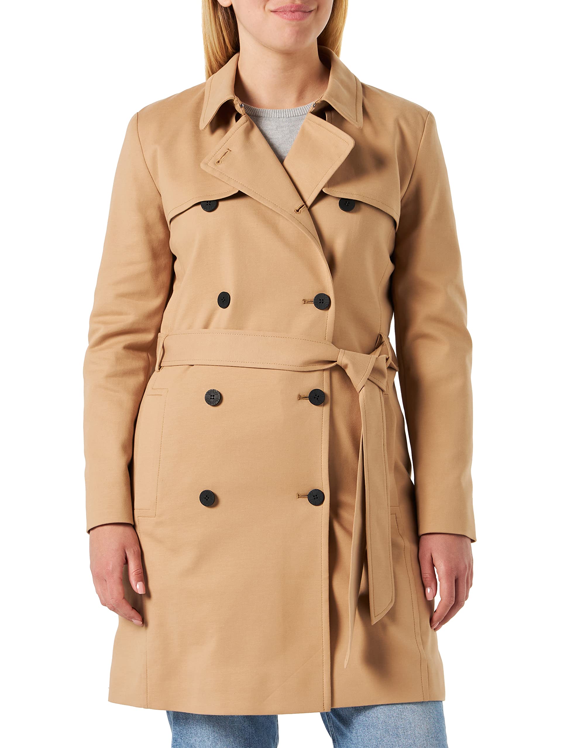 HUGO Women's Trench Coat - Classic Waterproof Long Coat with Belt for Fall & Winter | Office Wear, Business Casual, Rainy Day Outerwear