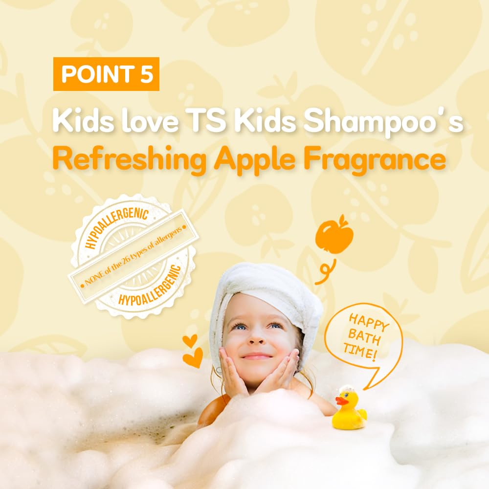 TS Kids Shampoo 400ml - Gentle & Safe Baby Shampoo for Sensitive Skin | Hypoallergenic & Tear-Free Formula | Korean Children's Hair Care | Perfect for Daily Bath Time & Newborn Care