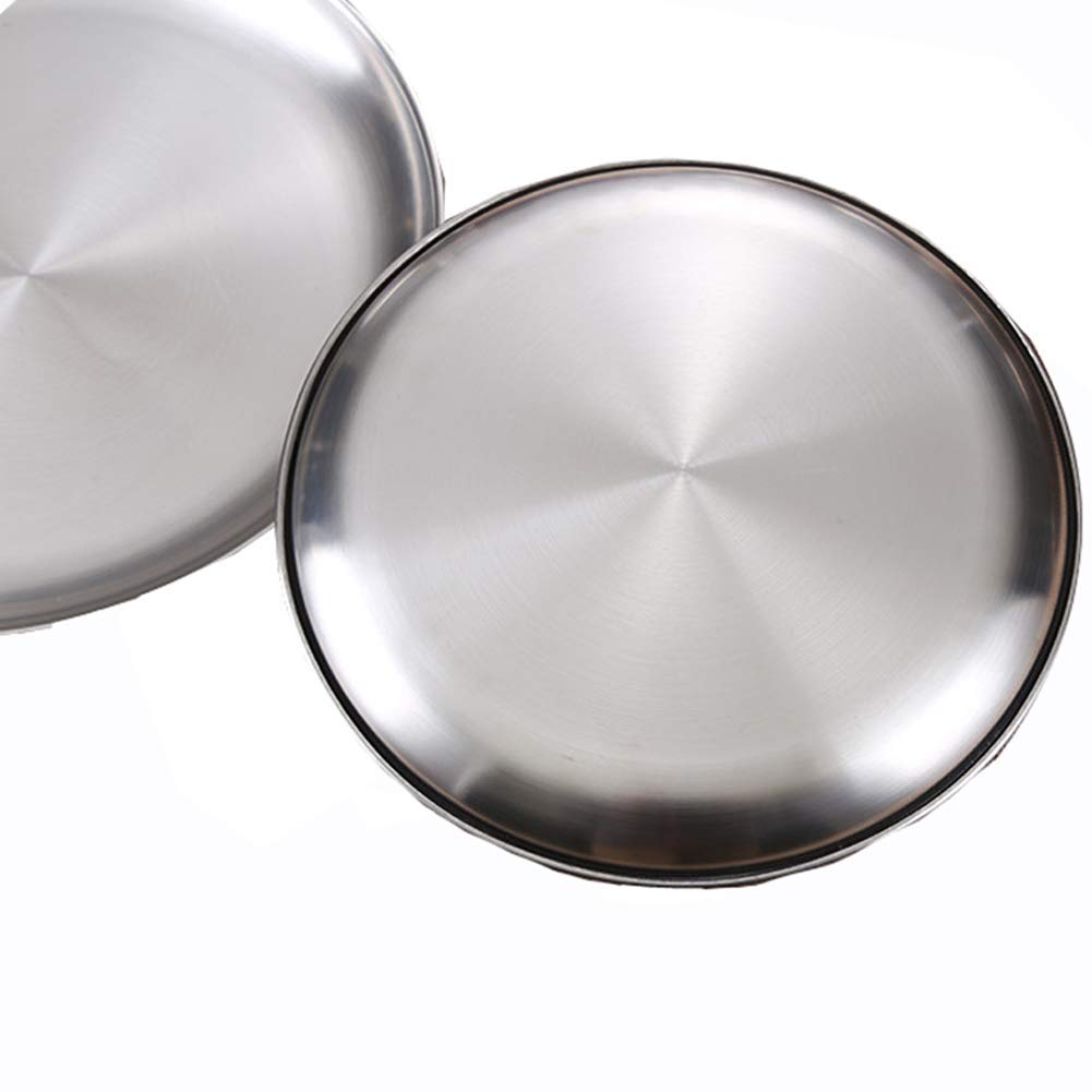 Premium 10 Inch Stainless Steel Dinner Plates - 2-Pack Reusable Metal Plates for Picnic, Camping, BBQ & Steak | Dishwasher Safe & Shatterproof | Ideal for Outdoor Dining, Parties & Everyday Use