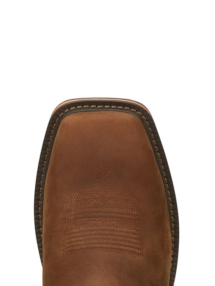 Justin CR4012 Men's Waterproof Steel Toe Pull-On Work Boots - Rustic Brown - Slip Resistant, Electrical Hazard Protection for Construction & Outdoor Work