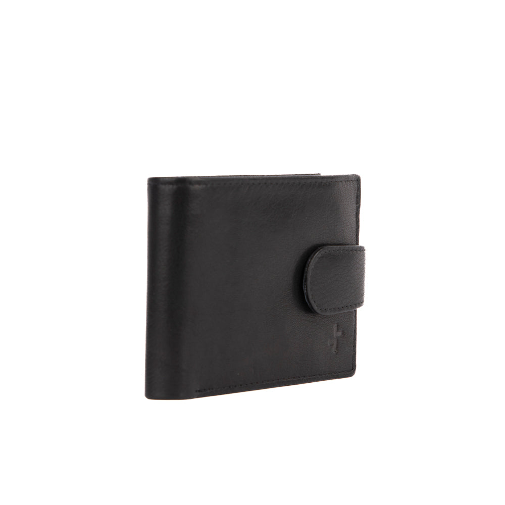 Tracker Core RFID Leather Double Center Wing Wallet with Snap Closure - Secure & Stylish RFID Blocking Wallet for Travel, Business, and Everyday Use