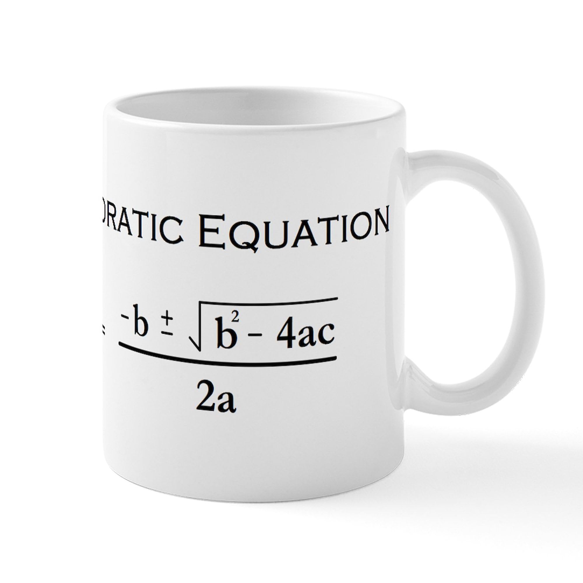 Quadratic Equation Ceramic Coffee Mug 11 oz (325 ml) - Funny Math Teacher Gift, Science Geek Present - Perfect for School, Office & Home Use