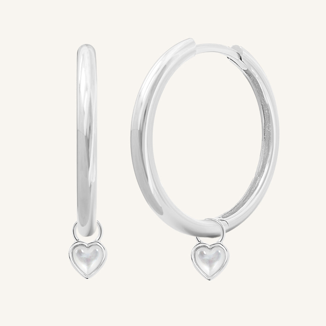 Devote Heart Plain Hoops Earrings for Women - Simple Minimalist Gold/Silver Hoop Earrings - Perfect for Everyday Wear, Office & Date Night