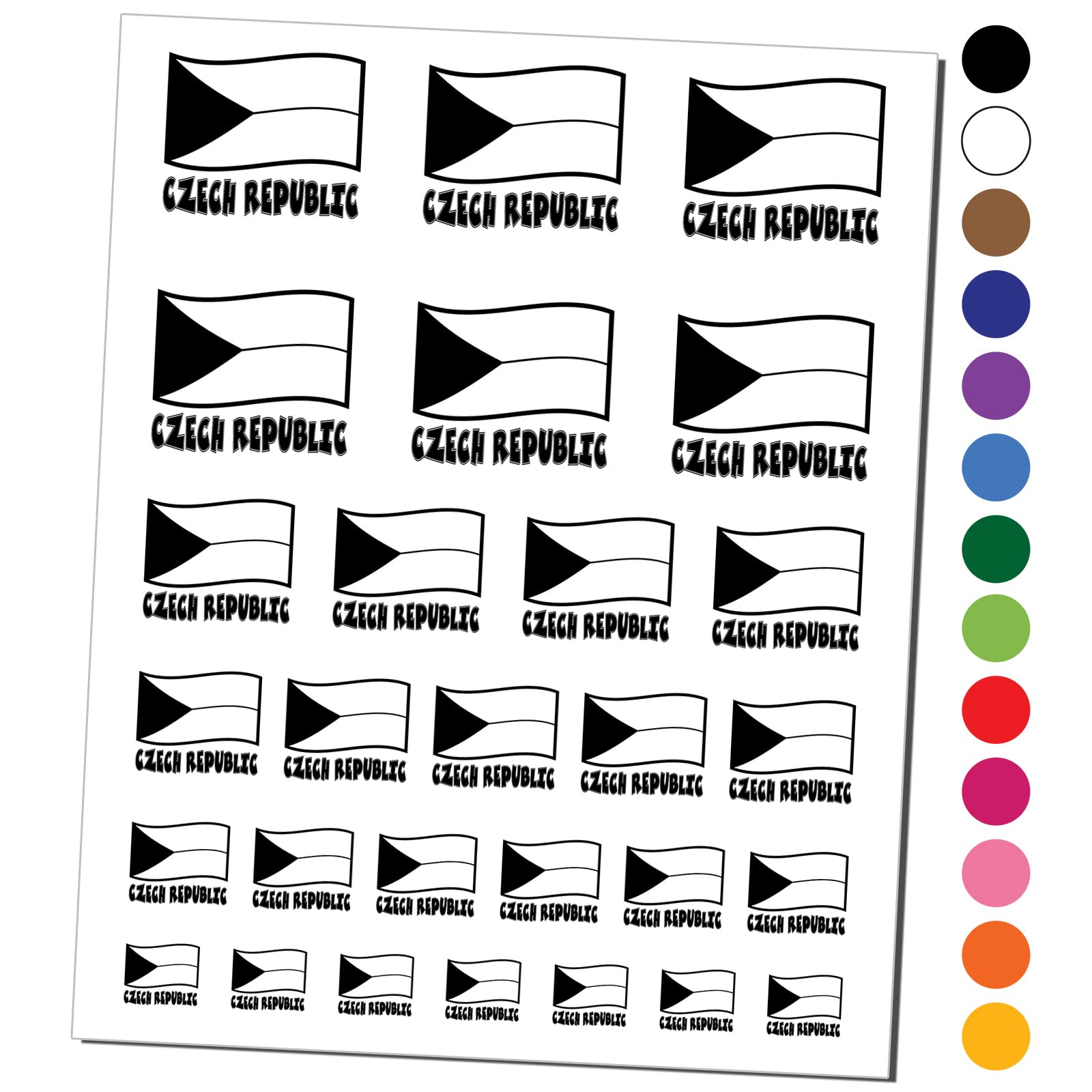 Czech Republic Flag Temporary Tattoo - Waterproof Fake Body Art Stickers - Patriotic Black Ink Design for Kids & Adults - Perfect for Sports Events, National Holidays & Travel Souvenirs