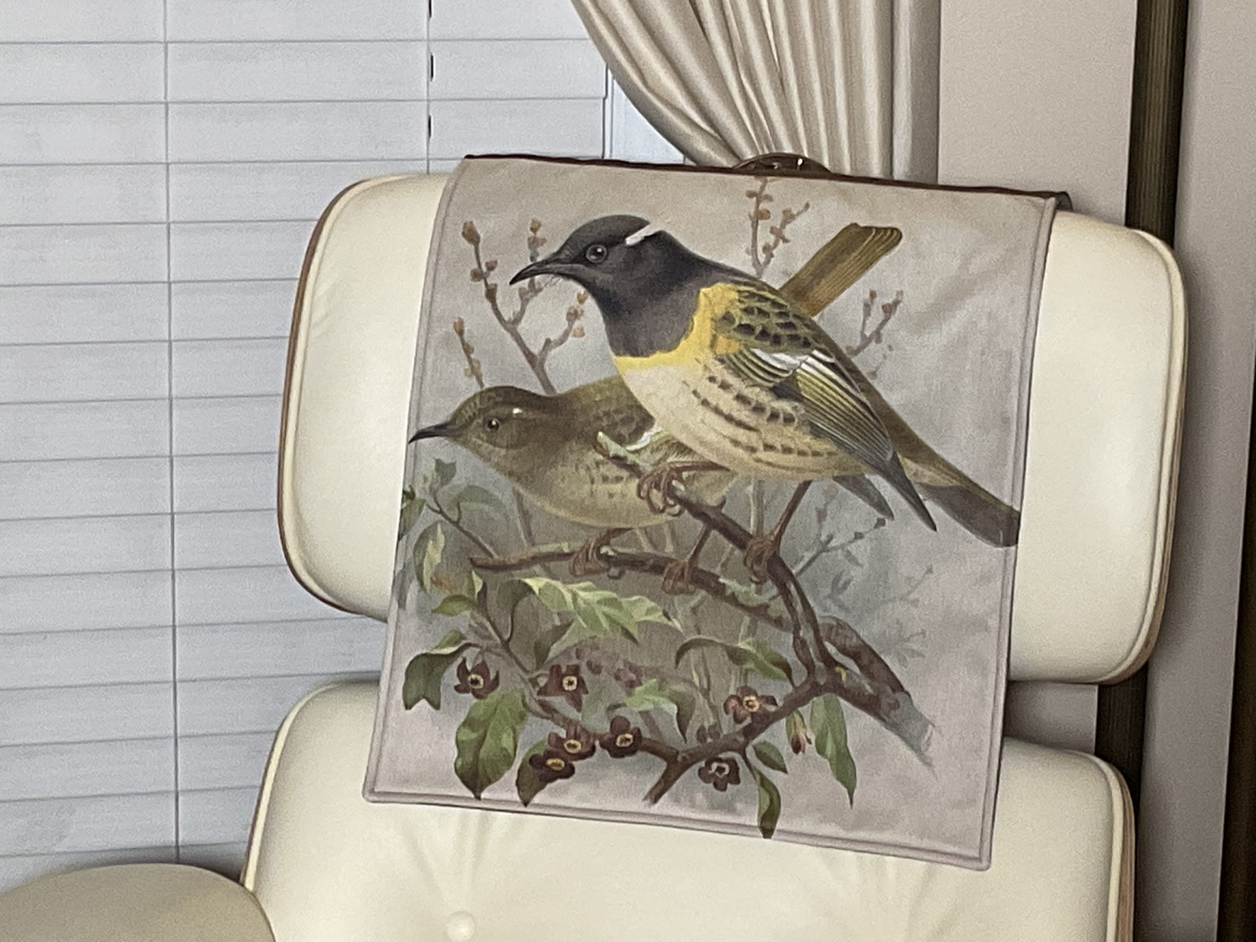 Bird Design Headrest Cover - Reversible Slipcover for Sofas, Loveseats, Theater Chairs & Recliners | Furniture Protector & Home Decor | Perfect Housewarming Gift | Great for Living Room, Office & Movie Nights