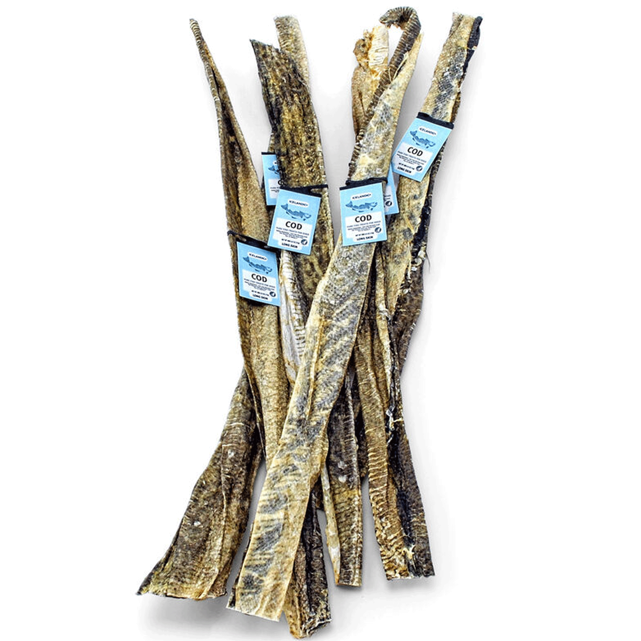 Premium Icelandic Cod Fish Skin Strips - All-Natural Dog Treats for Healthy Skin & Coat - Perfect for Training, Chewing & Dental Care
