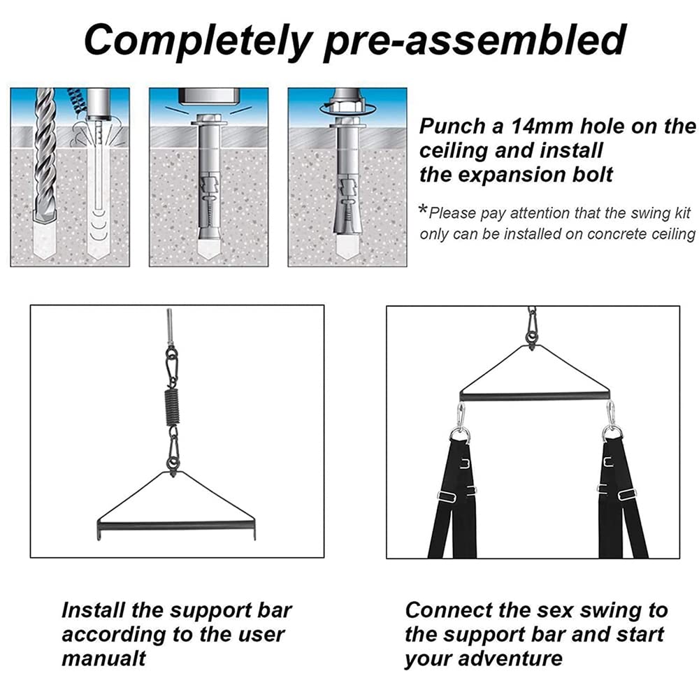 Premium Adult Sex Swing for Couples - Heavy Duty BDSM Bondage Swing with Adjustable Straps, Ceiling Mount for Bedroom - Perfect for Spicing Up Romance, Yoga, and Intimate Workouts