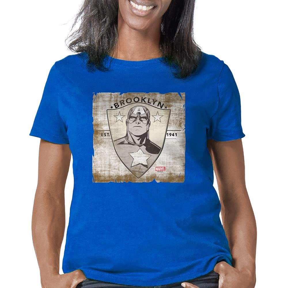 Captain America Brooklyn S Women's T-Shirt - Marvel Superhero Graphic Tee for Casual Wear & Cosplay