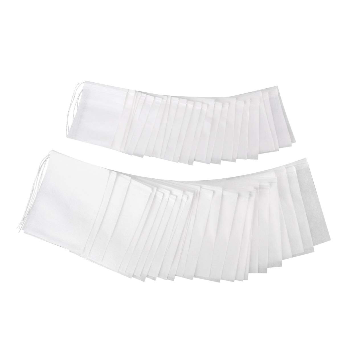 Premium 200-Pack White Drawstring Tea Bags - Empty Filter Pouches for Loose Leaf Tea, Coffee, Oolong & Herbal Blends | Ideal for Home Brewing, Gifts & DIY Tea Blending