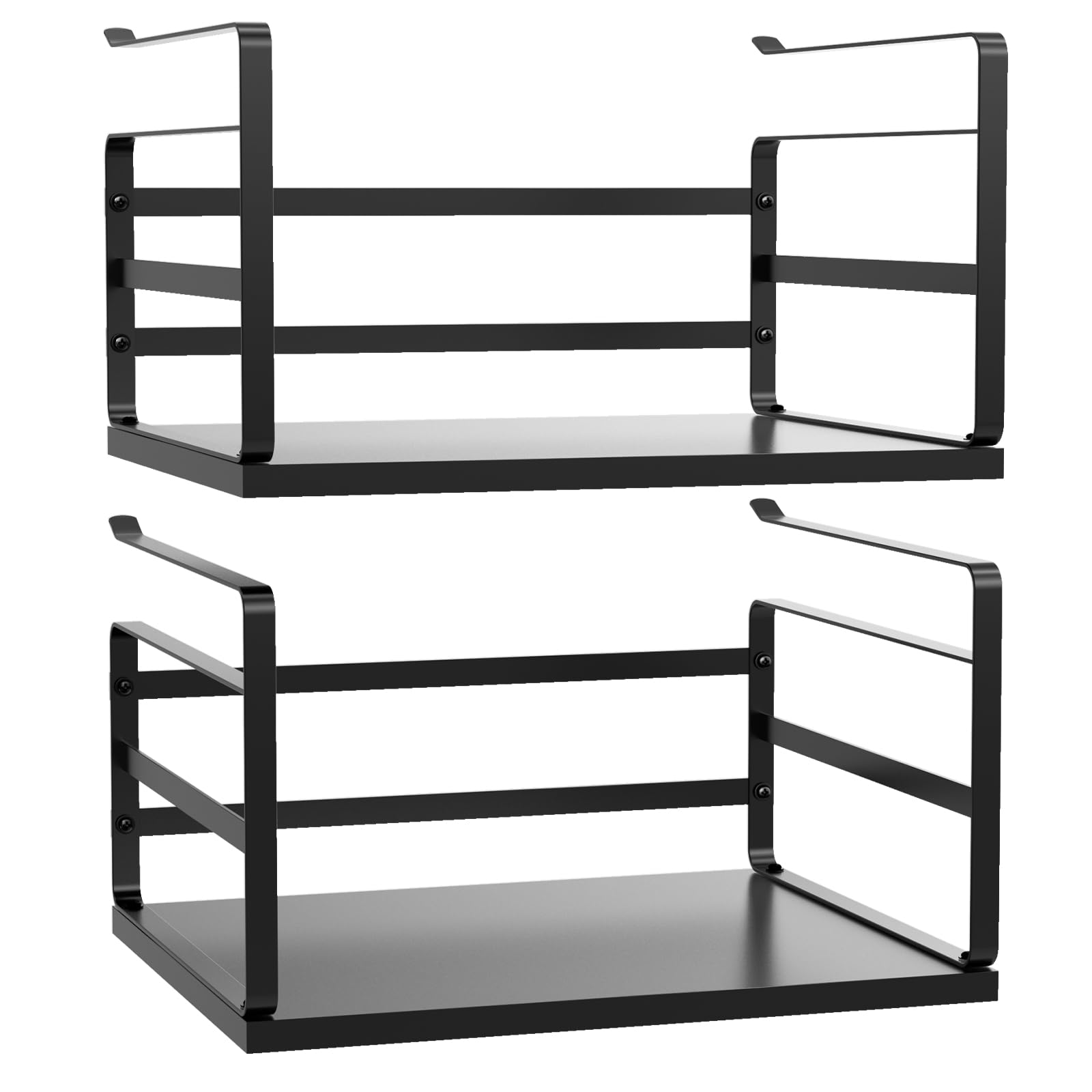PEKGRIL 2 Pack Large Under Shelf Baskets - Heavy Duty Metal Slide-in Hanging Storage Organizer for Kitchen, Pantry, Office, Bathroom | Space Saving Cabinet & Shelf Organizer for Spices, Books, Toiletries & More