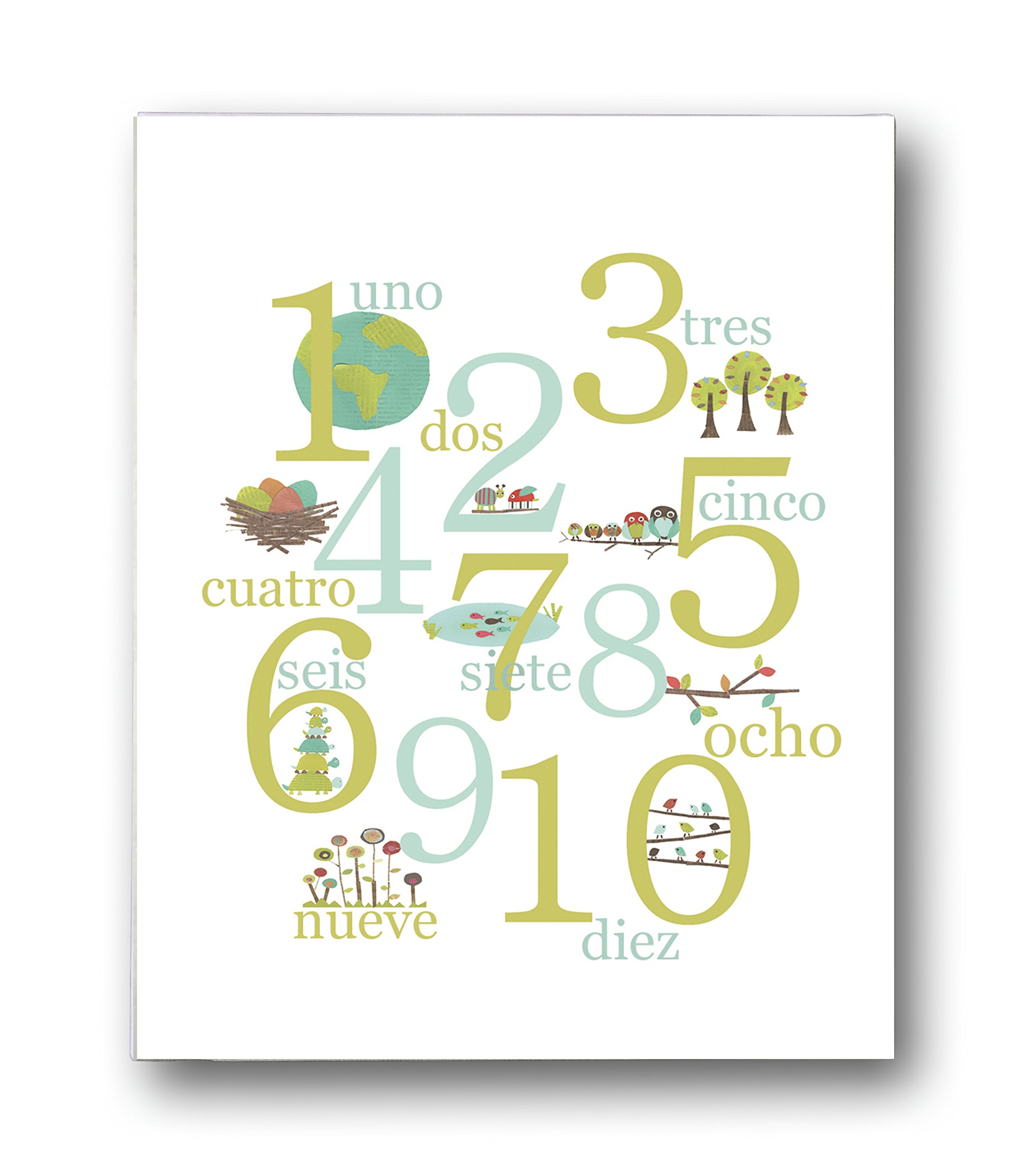 Spanish Nature Themed Counting Wall Art Print 11x14 - Educational Nursery Decor, Kids Room Poster, Gender Neutral Baby Room Decoration | Perfect for Preschool Learning & Toddler Bedroom Decor