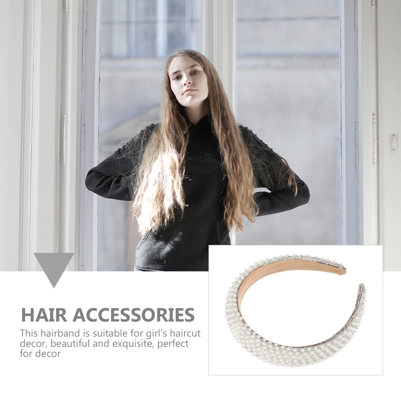 FOMIYES Women's Fashion Pearl Headband - Elegant White Wild Fabric Hair Accessories for Women & Girls | Perfect for Weddings, Parties & Everyday Wear