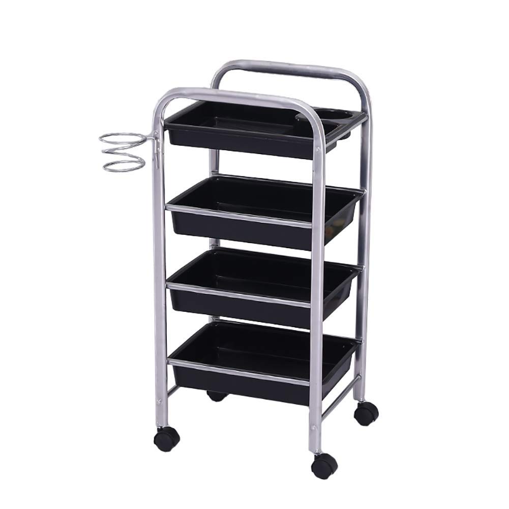 MERTNK 4-Drawer Rolling Trolley for Kitchen, Salon & Spa Storage - Silver