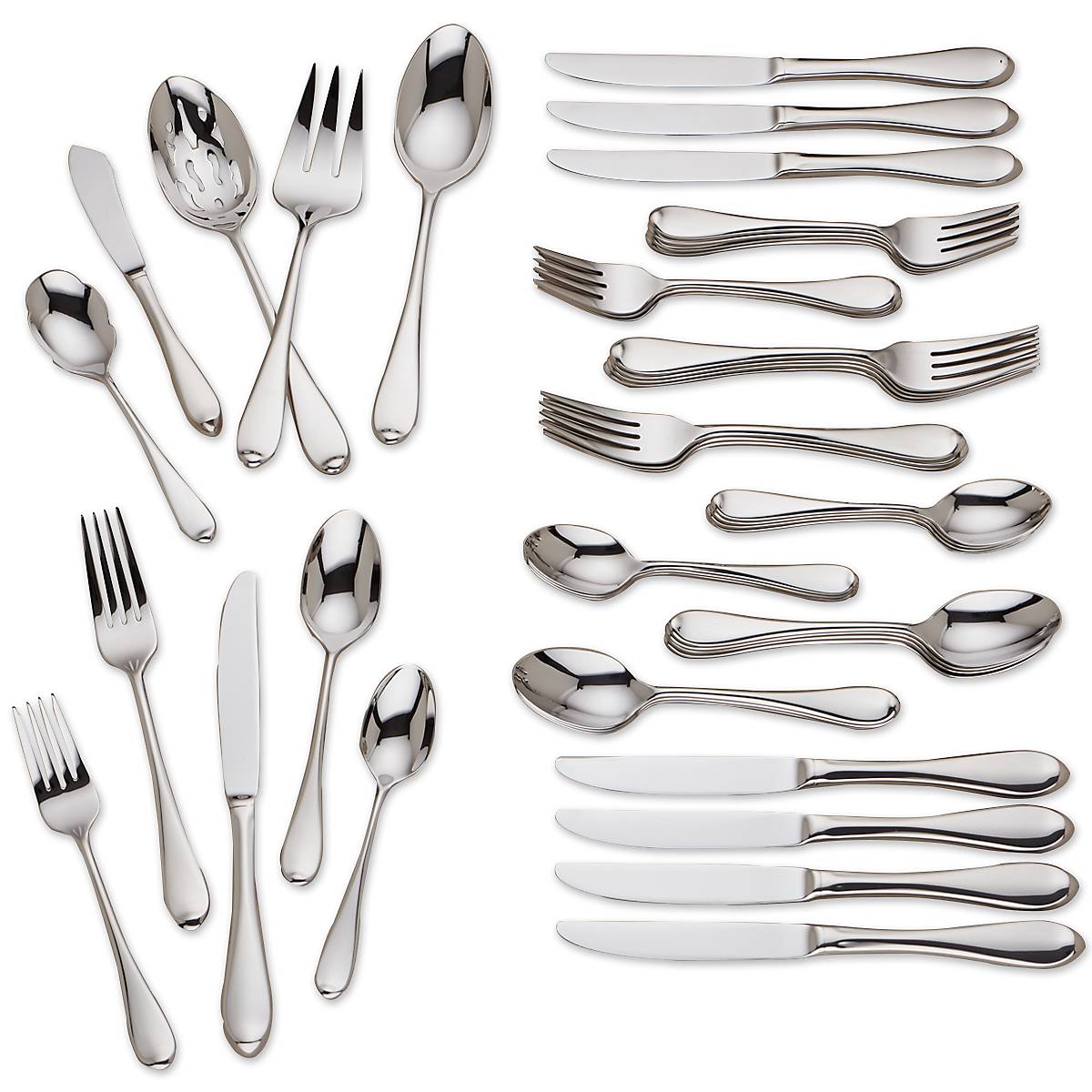 45-Piece Flatware Set - Stainless Steel Silverware for 8 - Elegant Dining Utensils for Home, Restaurant & Wedding - Knife, Fork & Spoon Set