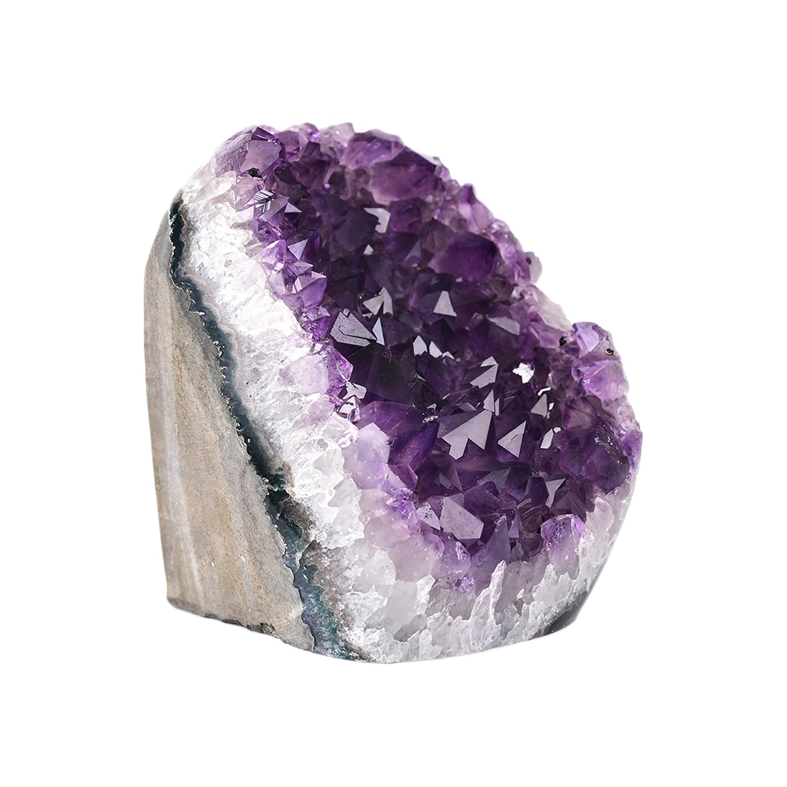 Premium JIC Gem Class B Grade Deep Purple Uruguay Amethyst Cluster - Natural Amethyst Geode Rock with Polished Base (2-3 lbs) - Perfect for Home Decor, Meditation Spaces & Crystal Healing Collections
