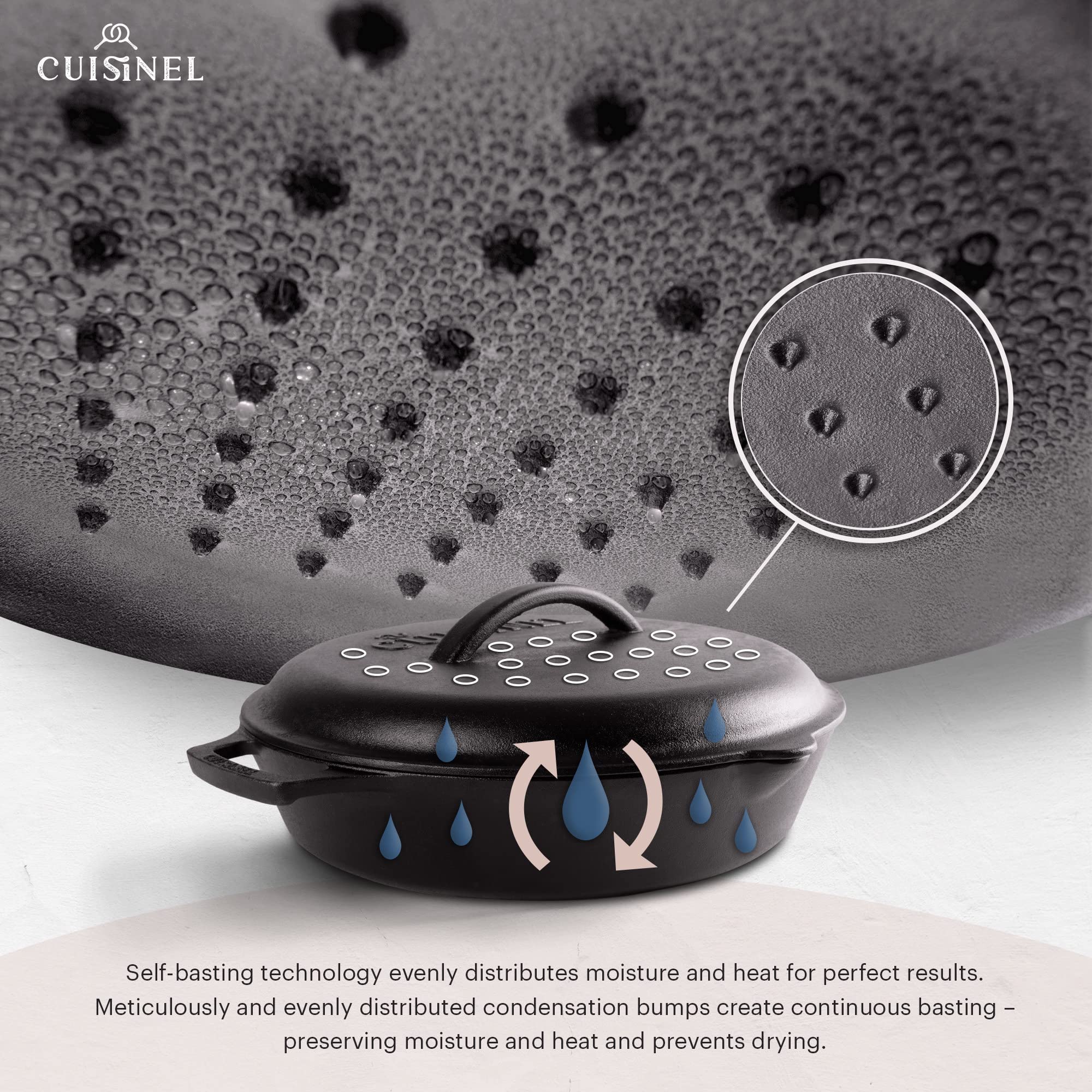 Premium Cast Iron Skillet Set with Lid - 8