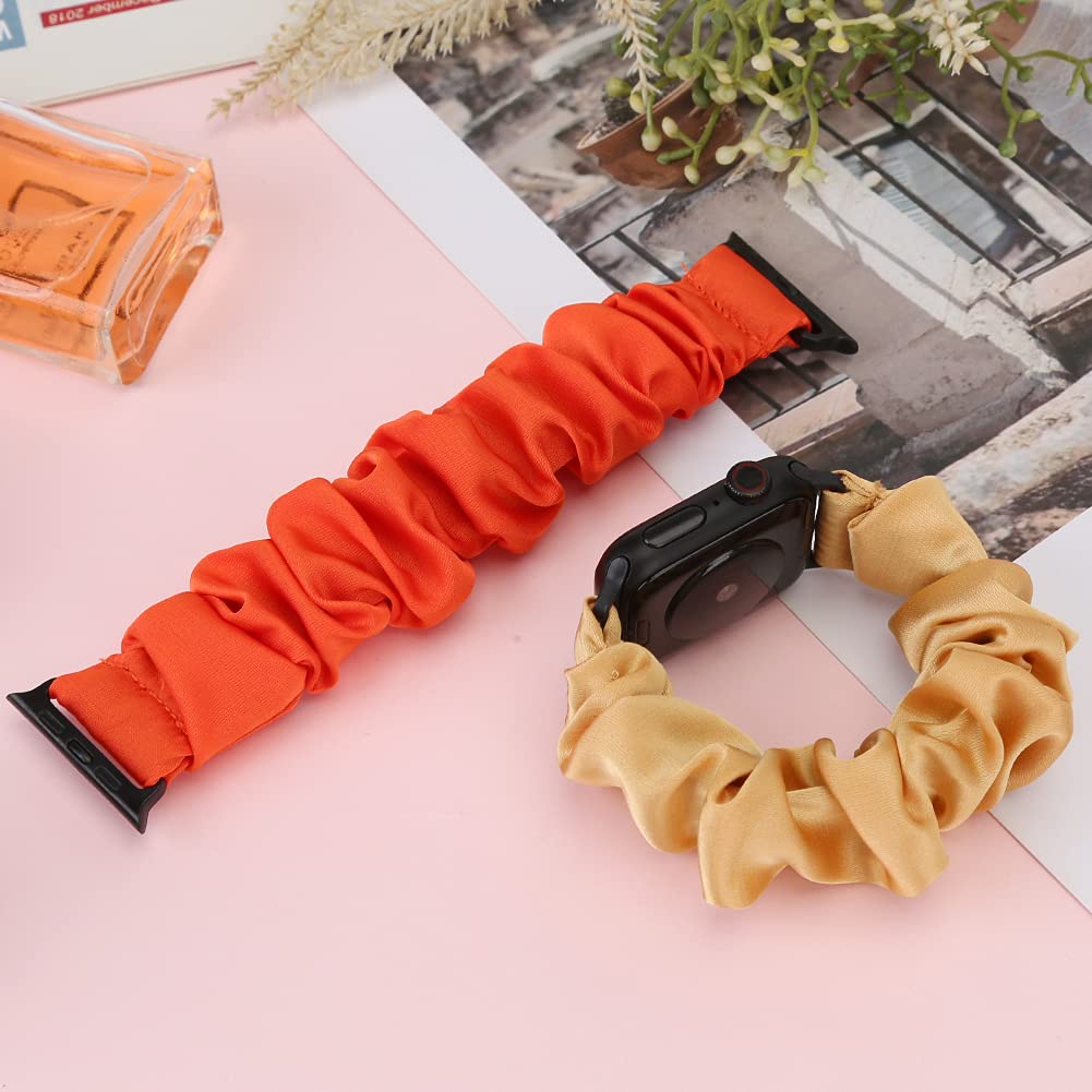 Tiptops 3 Pack Apple Watch Bands 38mm-49mm - Soft Fabric Scrunchies Wristbands for Women, Compatible with iWatch Ultra 2, Series 10/9/8/7/6/5/4/3/2/1/SE - Stylish Printed Straps for Workout, Office & Casual Wear