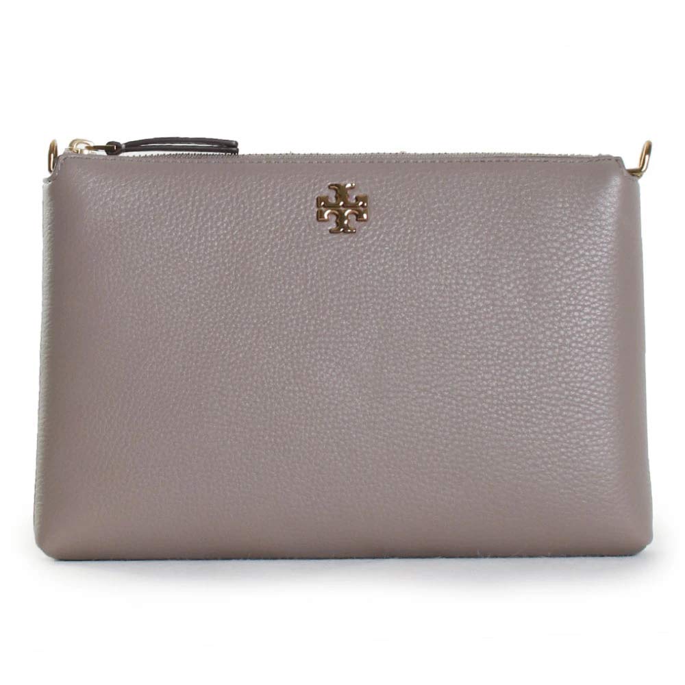 Tory Burch Kira Pebbled Leather Crossbody Wallet for Women - Small Taupe Bag, Perfect for Everyday Use, Travel & Shopping