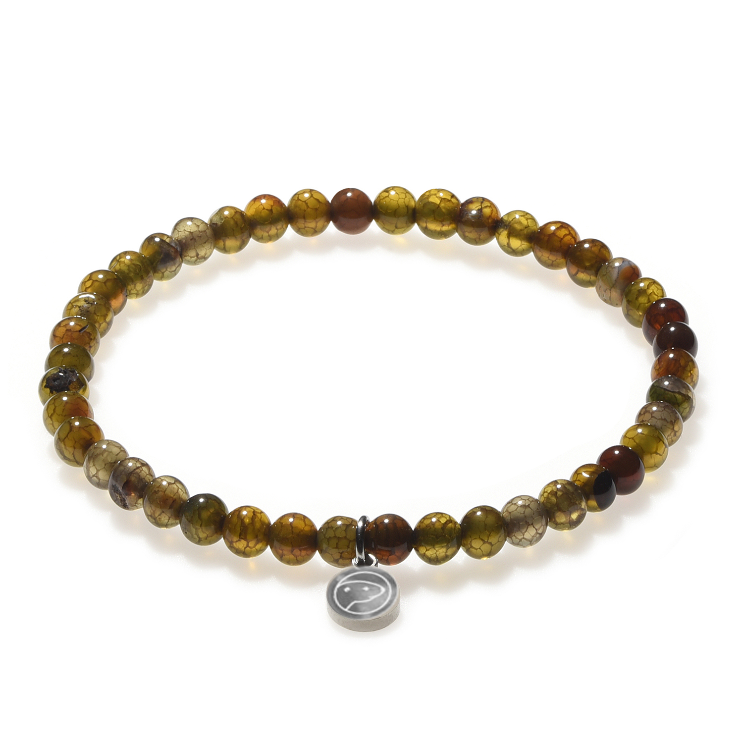 Brown Dragon Pattern Agate Bracelet - Handmade Natural Stone Beaded Bracelet for Women - Perfect for Boho Fashion, Yoga & Meditation Accessories