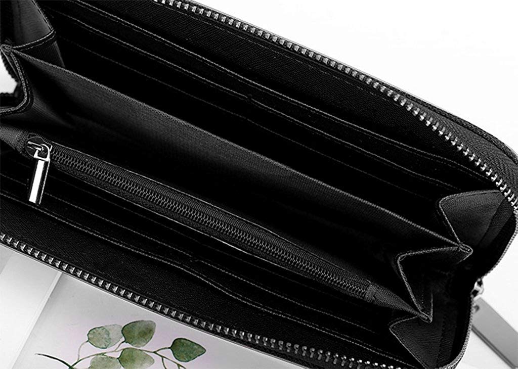 Women's Holographic Reflective Geometric Lattice Clutch Wallet - Slim Zipper Coin Purse with Luminous Effect | Perfect for Night Out, Parties, Concerts & Evening Events