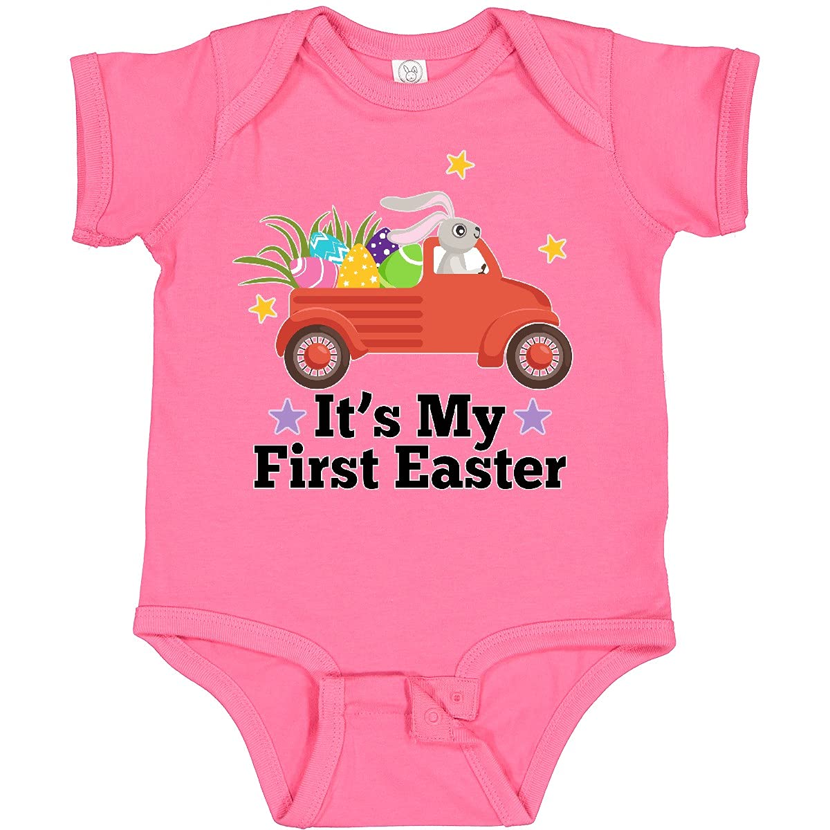 Inktastic First Easter Bunny Egg Truck Baby Bodysuit - Cute Easter Outfit for Newborns & Infants - Perfect for Easter Photos, Family Gatherings & Holiday Celebrations