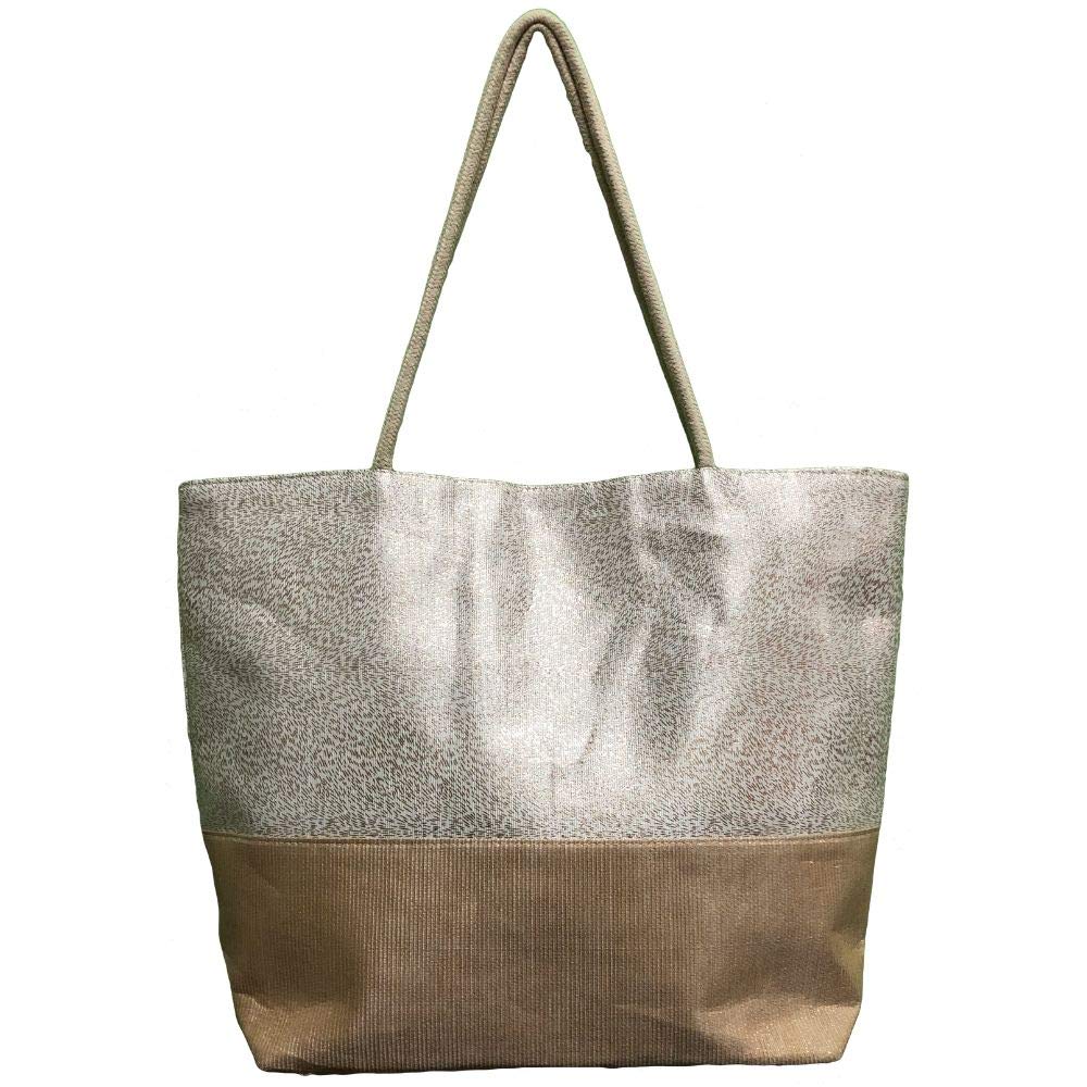 Large Beach Bag for Women - Waterproof Gym Tote with Zipper Closure & Cotton Rope Handles - Perfect for Beach, Travel, Workout & Daily Use