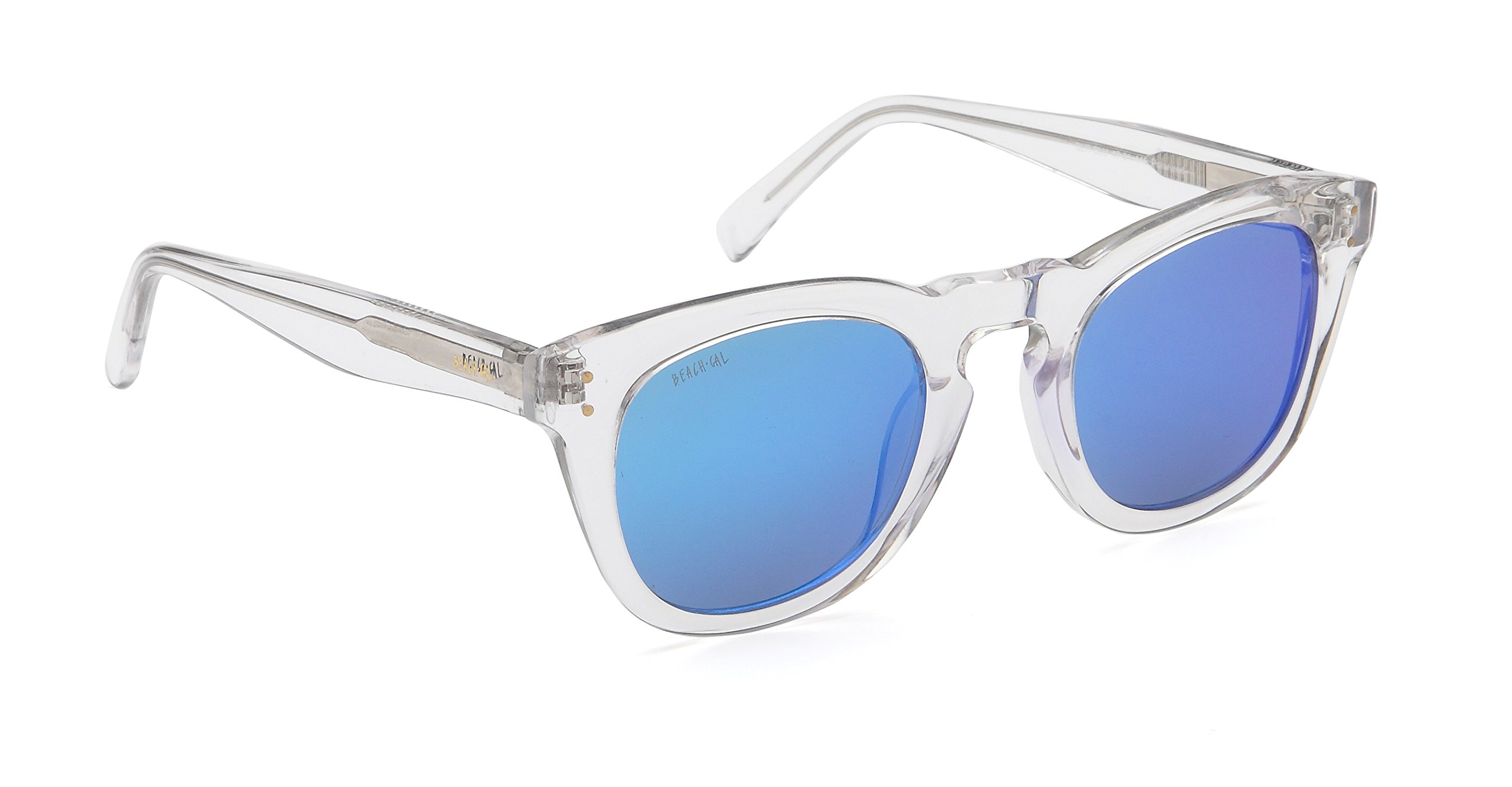 Beach Gal Women's Polarized Sunglasses - Clear Plastic Designer Wayfarer Frames for Women | UV Protection & Fashion Eyewear for Beach, Driving & Outdoor Activities