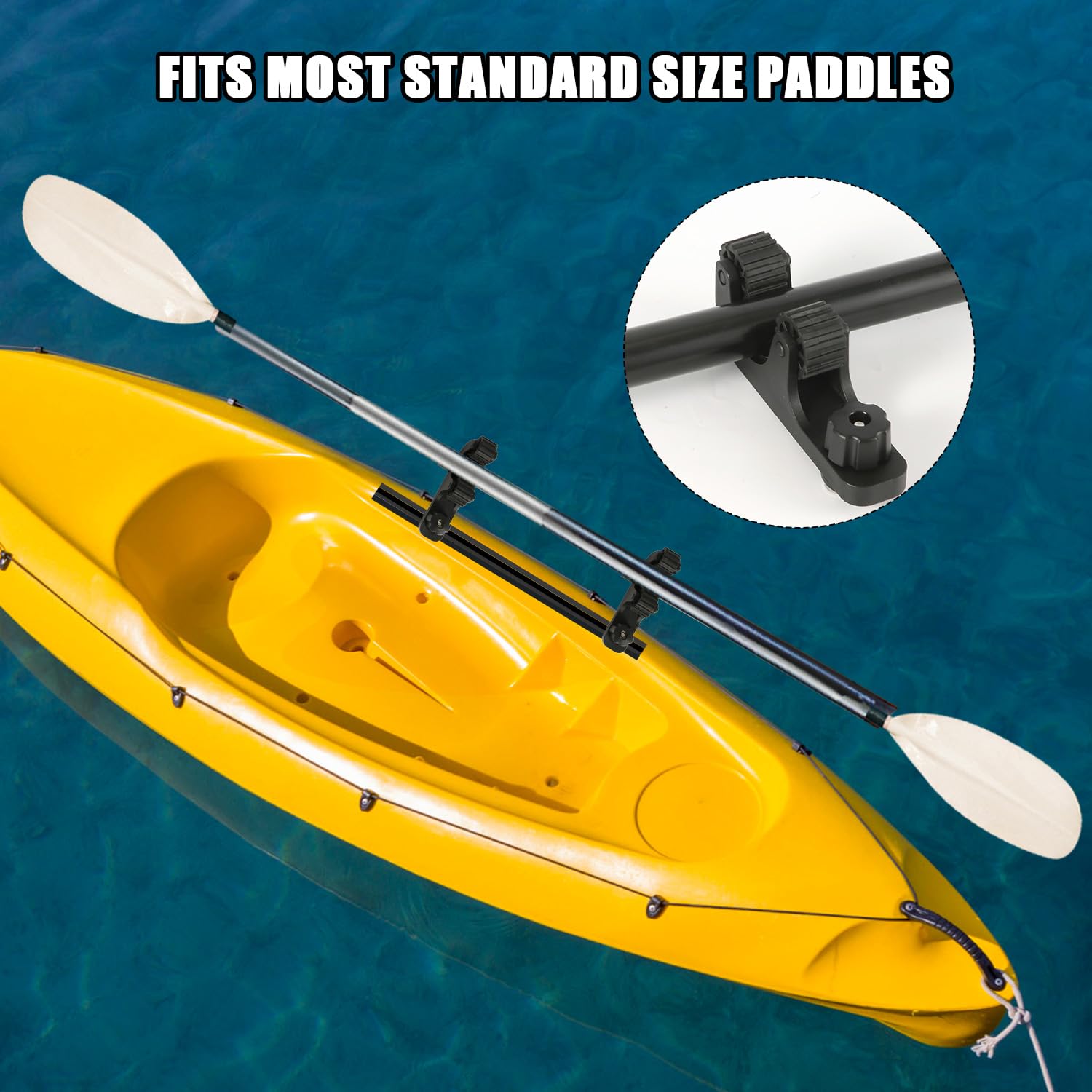Universal Kayak Paddle Holder - 2pcs Track Mount Clips for Fishing & Canoeing