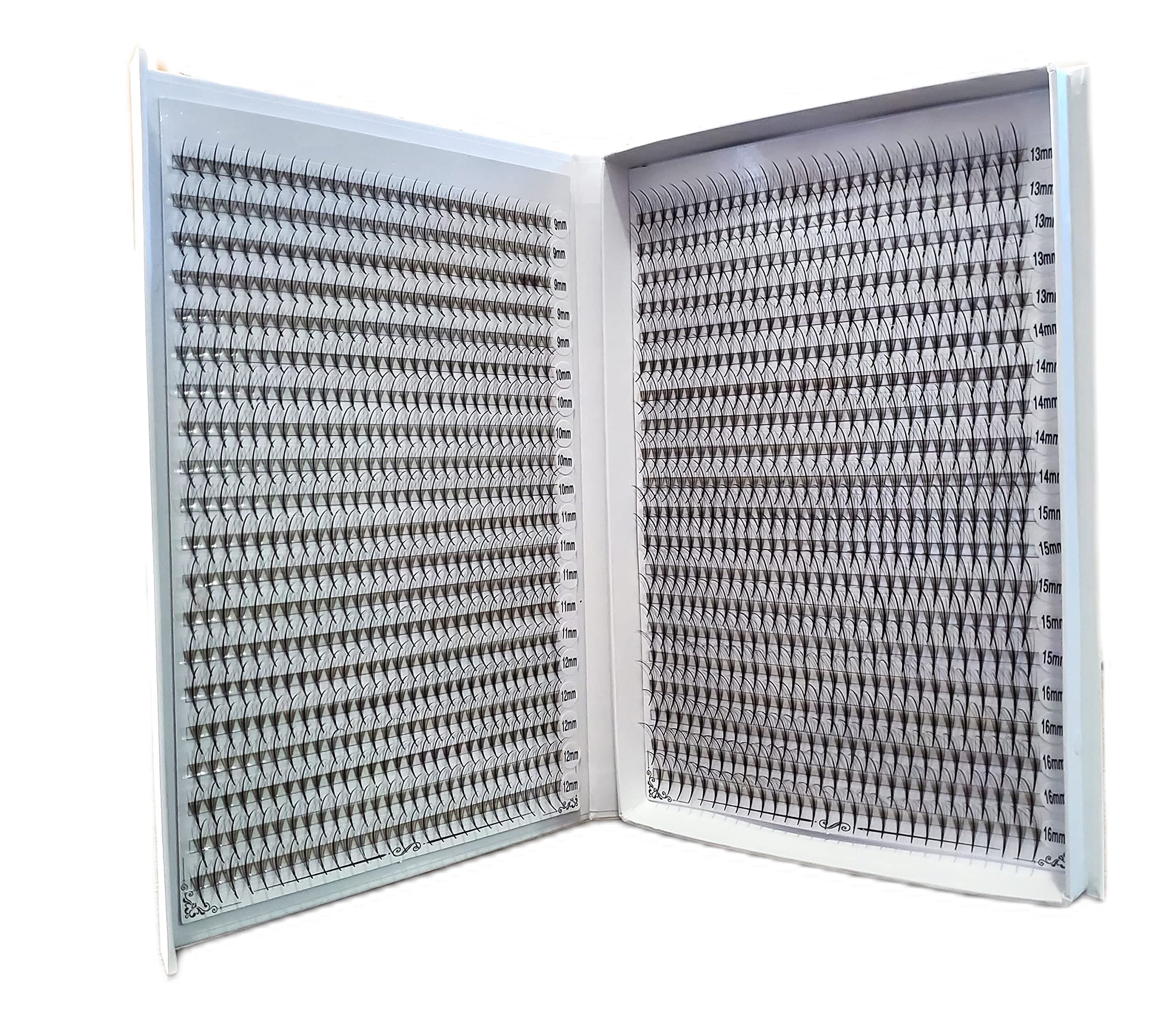 5D 0.07 Wispy Premade Eyelash Fans - Mixed Lengths 9-16mm - 1200 Handmade Volume Lashes (C/D Curl) for Professional Lash Extensions, Bridal Makeup & Special Occasions