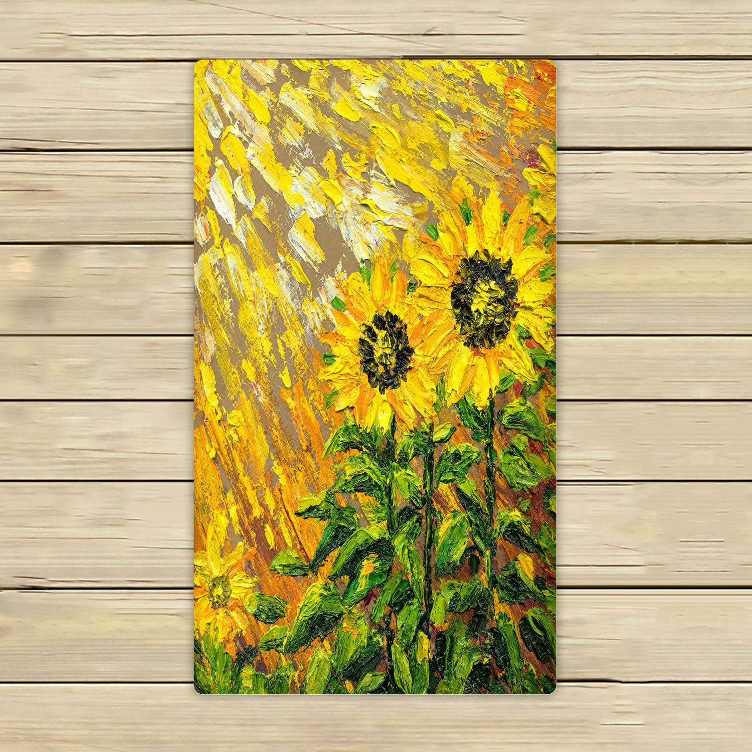 ECZJNT Sunshine Sunflowers Beach Towel - Soft Absorbent Bath & Shower Towel for Home, Pool, Travel - 16x28 Inch - Perfect for Beach, Swimming, Yoga & Outdoor Activities