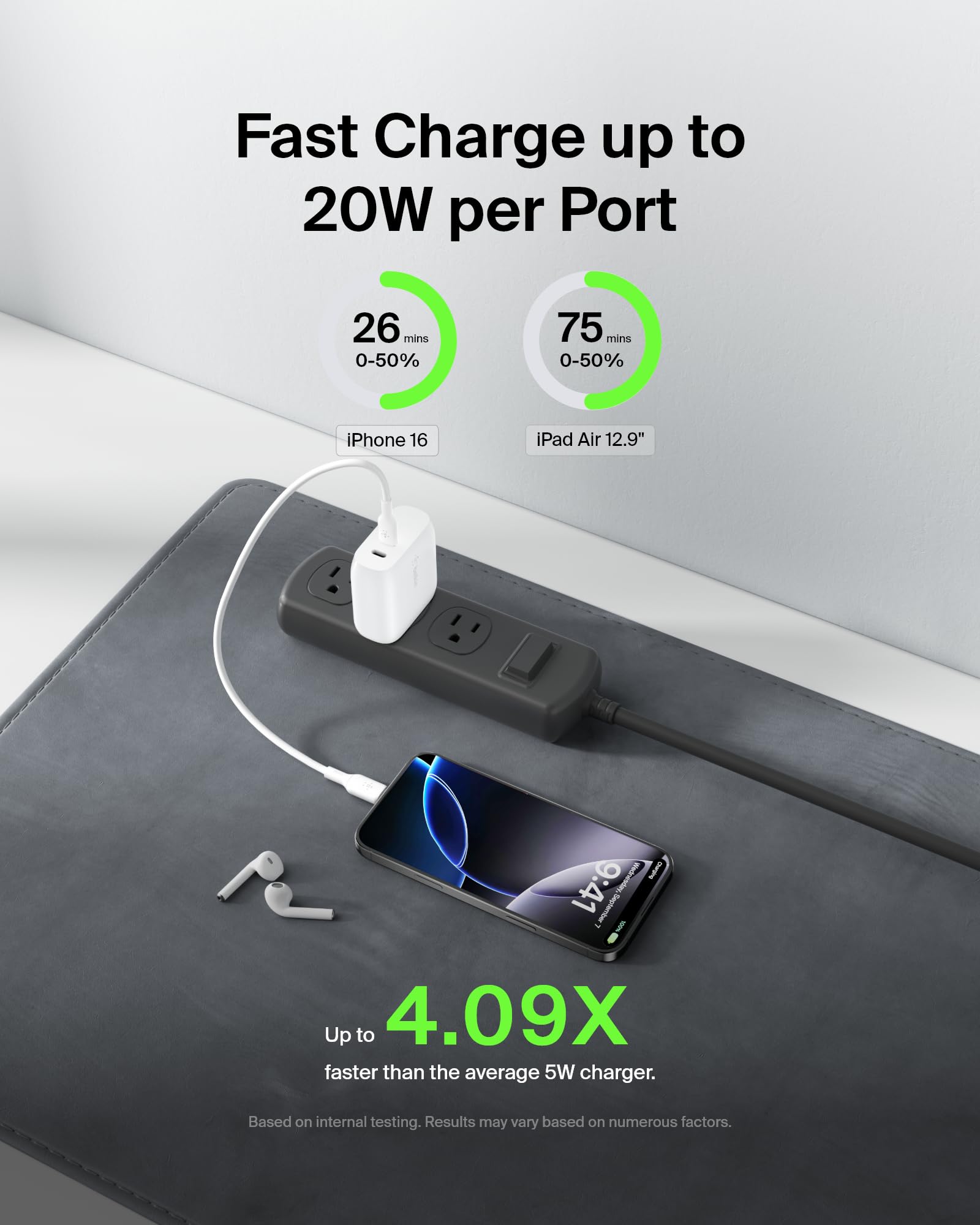 Belkin 40W Dual Port USB-C Wall Charger Fast Charger for iPhone 15/14/13 Series, Galaxy S23, iPad & AirPods - Compact 2-Pack for Home, Office & Travel Charging