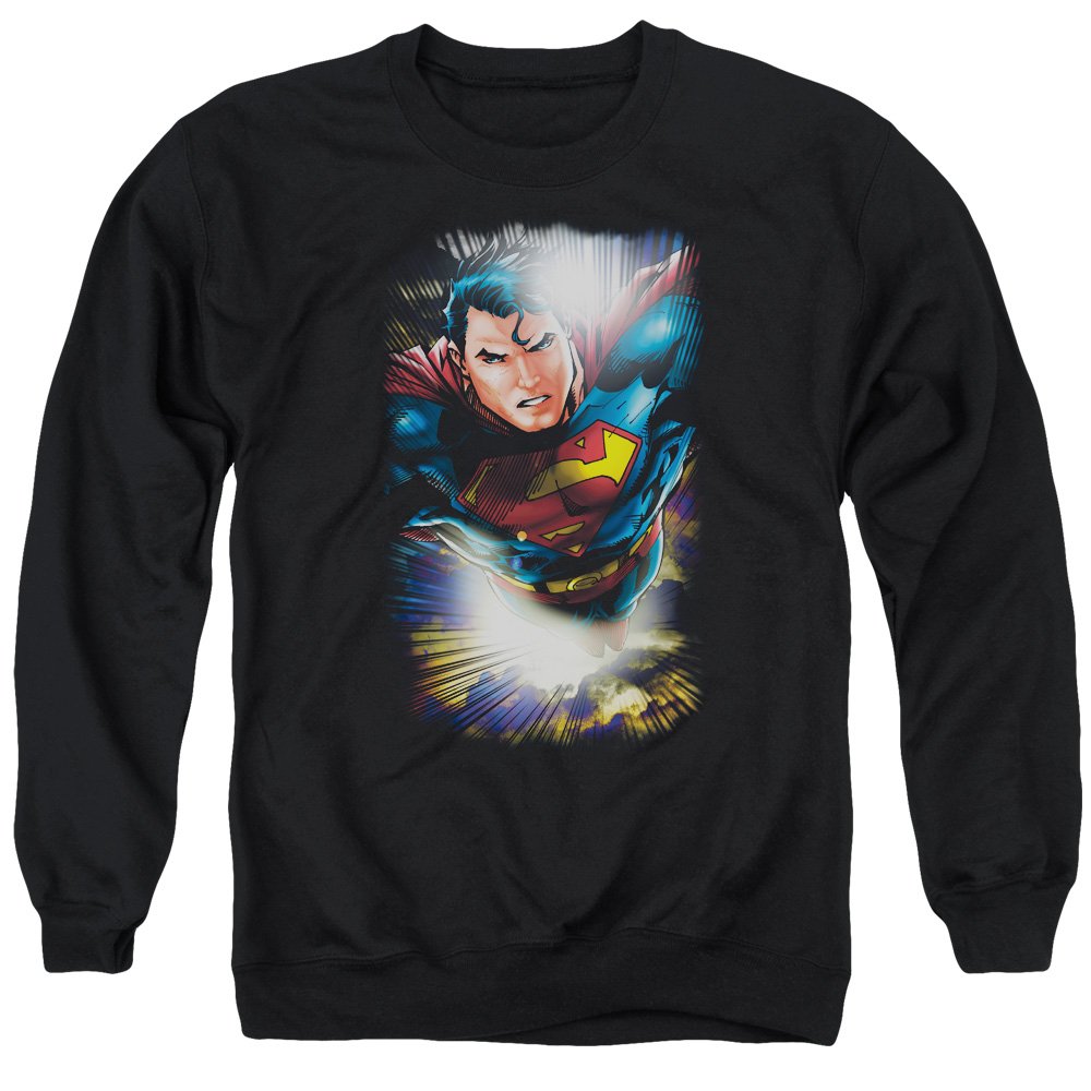 Superman in The Sky Unisex Crewneck Sweatshirt for Men & Women | Casual Streetwear, Cosplay & Superhero Fan Apparel