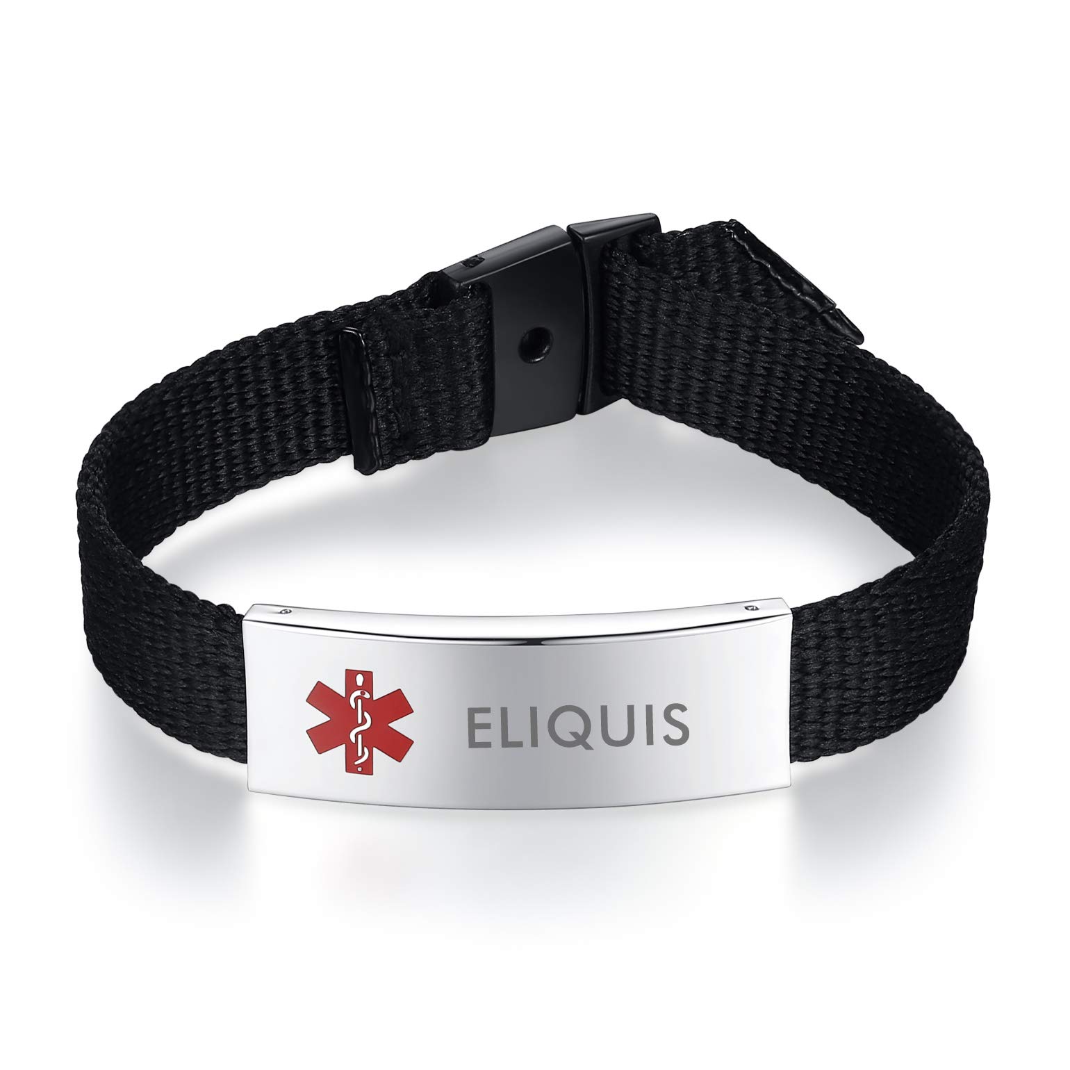 mnmoom Adjustable Medical Alert Bracelets for Women & Men - 5-8 Inch Sports Wristband with Easy-to-Wear Canvas Design | Ideal for Emergency ID, Healthcare Monitoring & Active Lifestyles