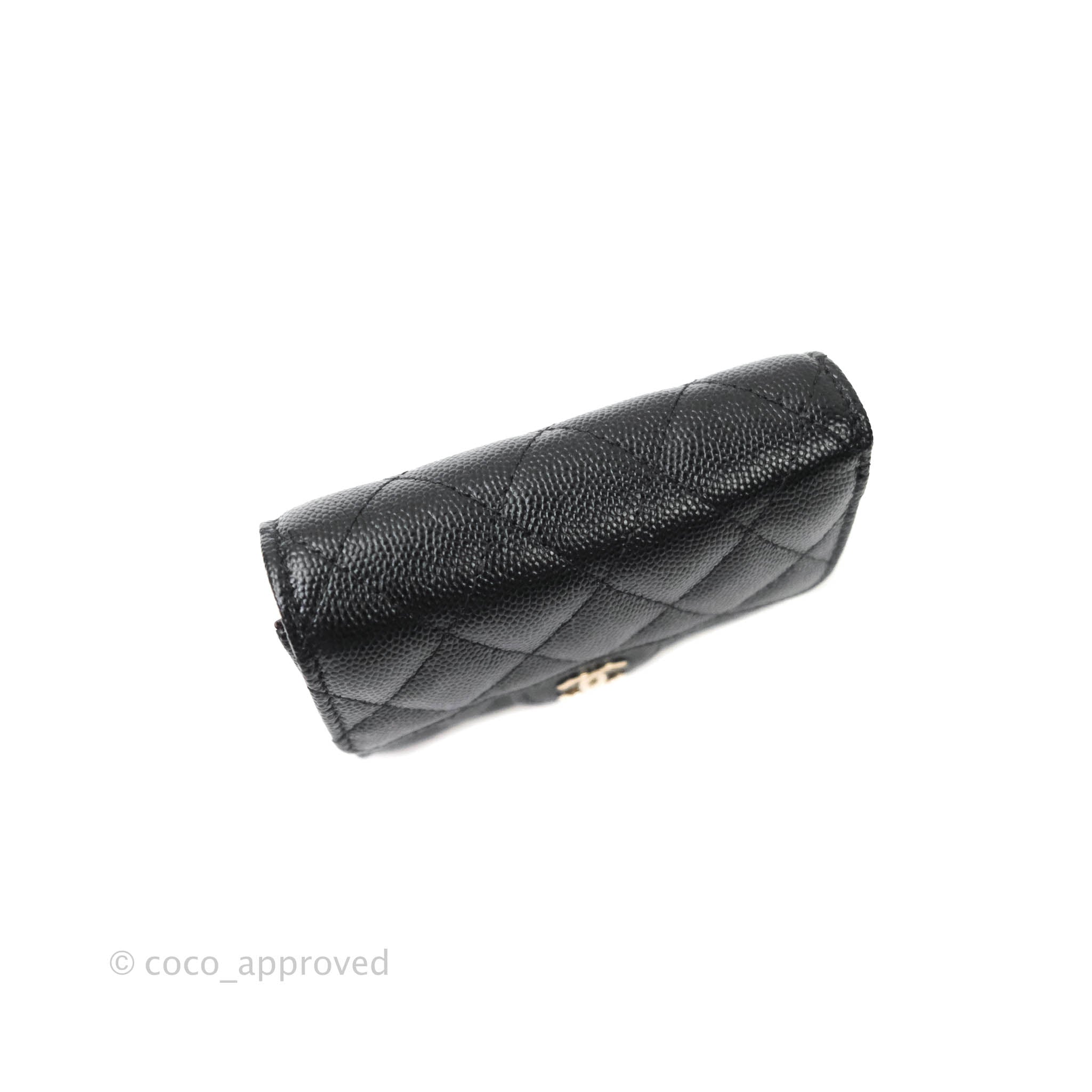 Chanel Classic Flap Small Wallet in Black Caviar Leather with Gold Hardware - Luxury Women's Accessory for Everyday Use & Special Occasions