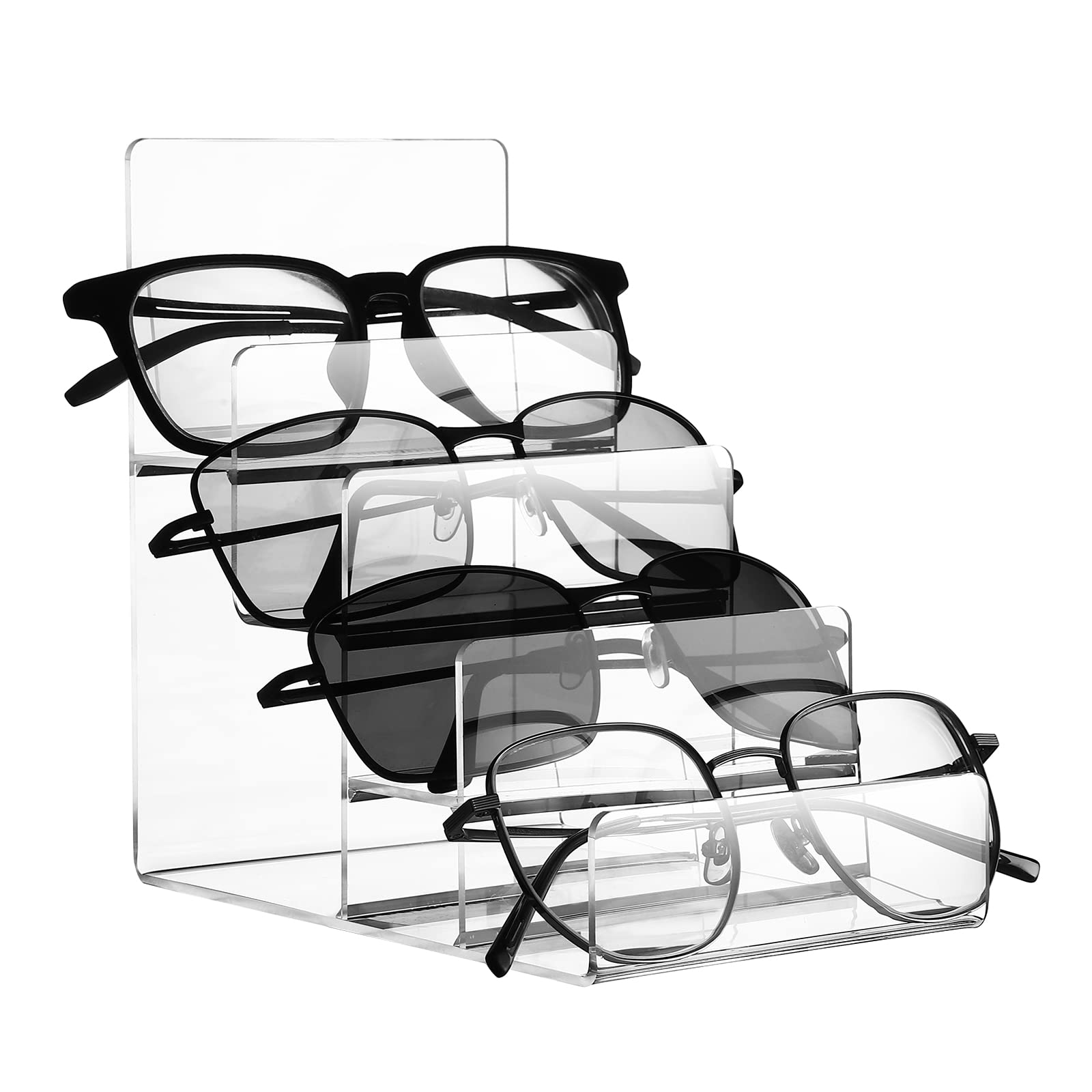 4-Tier Clear Acrylic Display Risers Stand - 2PCS Large Perfume Organizer & Wallet Display Shelf - Versatile Purse Handbag Organizer for Figures, Cosmetics & Retail Displays - Perfect for Bathroom Counter, Dresser Top or Store Showcase