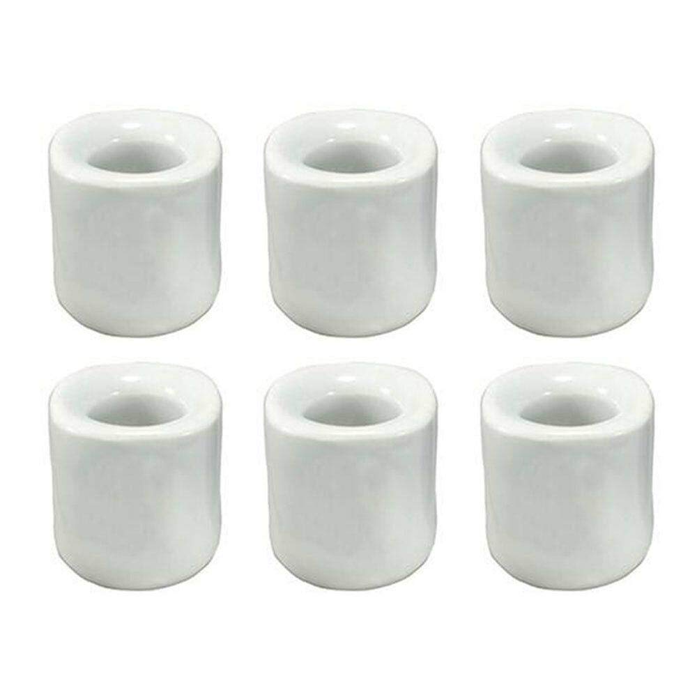 6-Pack White Ceramic Candle Holders for 4