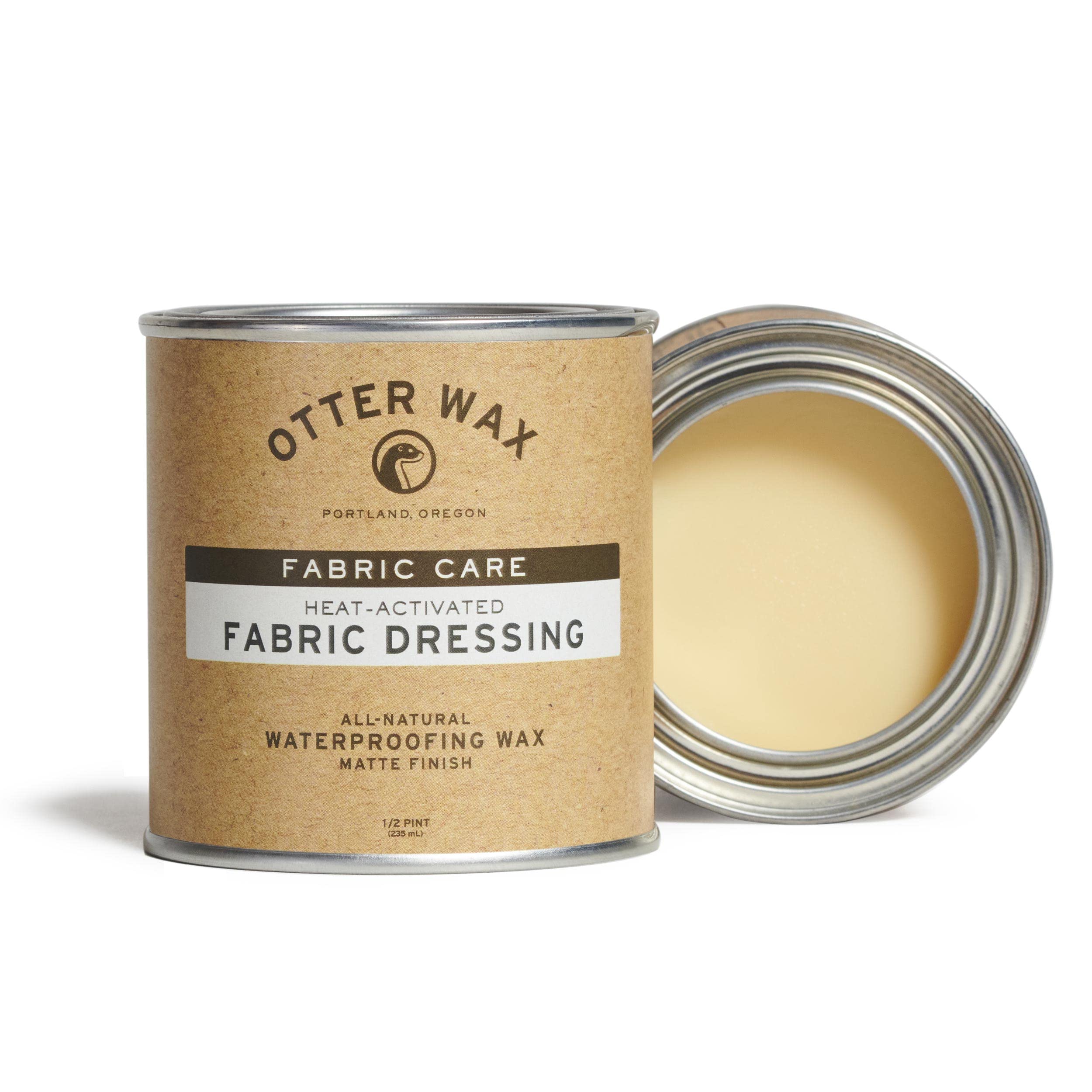 Otter Wax Heat-Activated Fabric Dressing - 1/2 Pint All-Natural Water Repellent Wax for Jackets, Boots & Outdoor Gear | Made in USA | Perfect for Waterproofing & Protecting Leather, Canvas & Denim