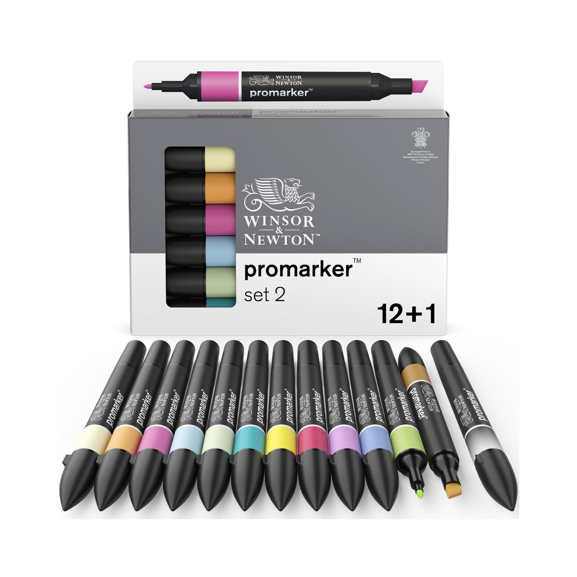 13-Piece Double Tip ProMarker Set - Bullet & Chisel Tip Art Markers for Drawing, Sketching & Illustration - Vibrant Assorted Colors for Artists & Designers