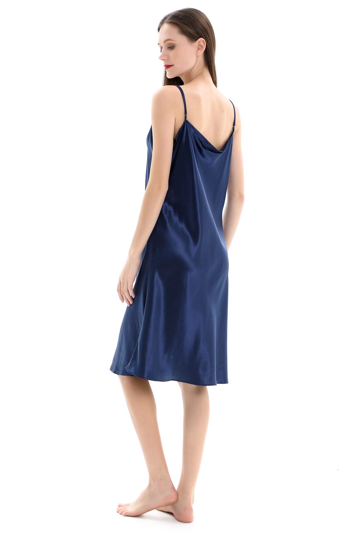 ZIMASILK 22 Momme Pure Mulberry Silk Nightgown - Spaghetti Strap Chemise with Deep V Neck for Women | Luxury Sleepwear for Bridal, Honeymoon & Romantic Occasions