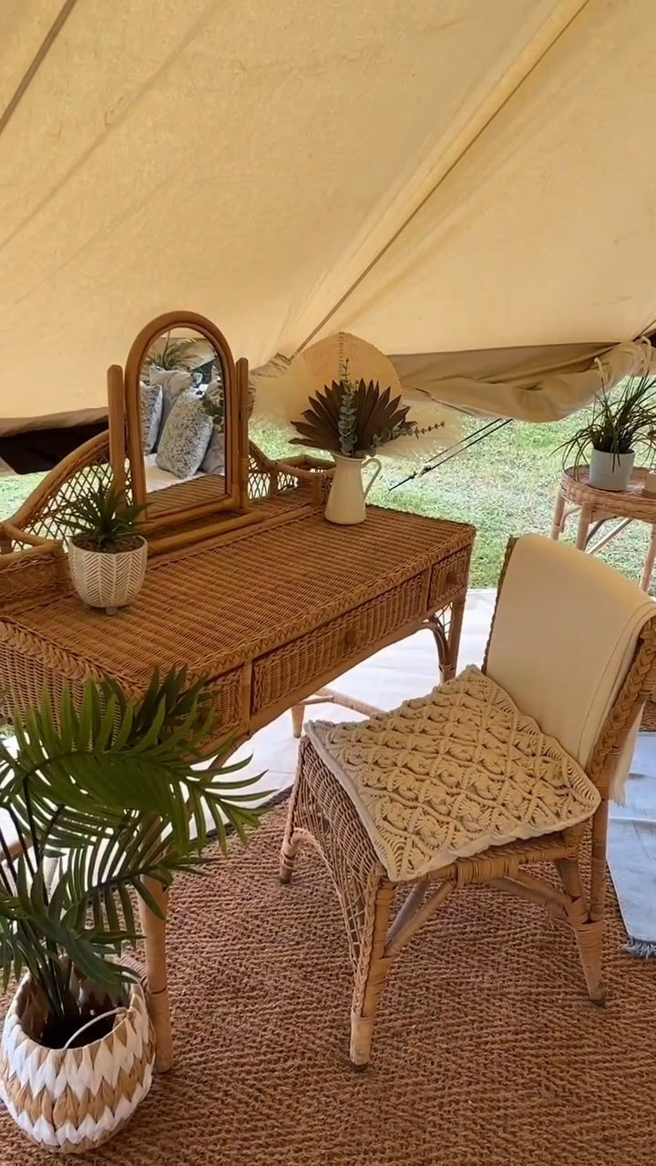 BTV 4 - 7m XL Waterproof & Fireproof Cotton Canvas Bell Tent with Stove Hole (1.2m High Walls, Double Door) - Perfect for Camping, Glamping, and Outdoor Adventures