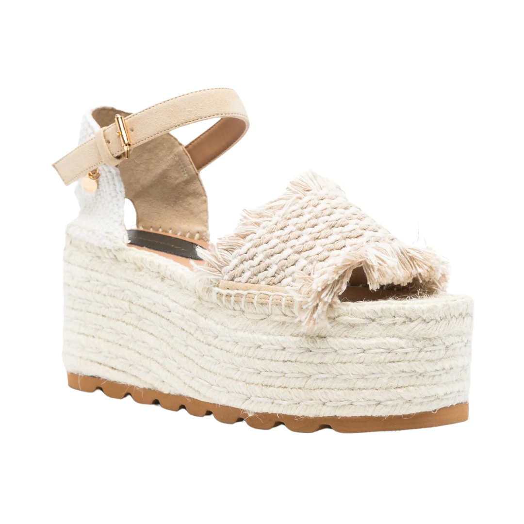 Gaia Jacquard Espadrille Platform Sandals - Women's Fashion Wedge Shoes with Comfortable Cork Sole | Perfect for Summer Outfits, Beach Vacations and Casual Wear