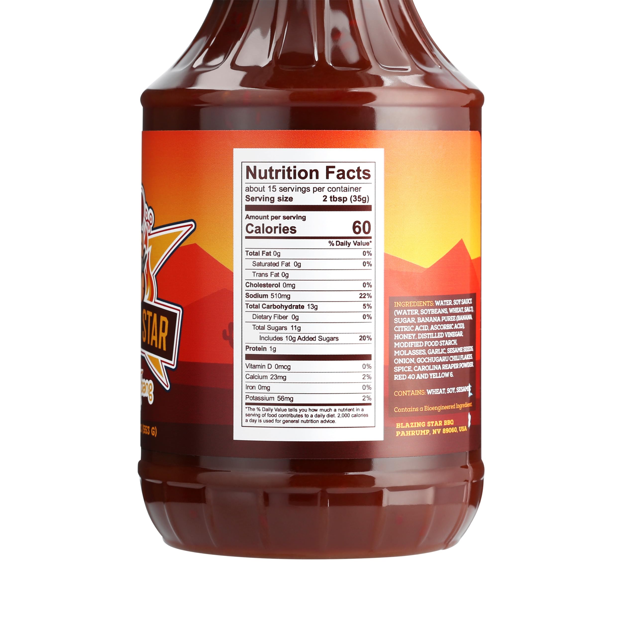 Blazing Star Asian Bang Sauce - Bold & Spicy Hot Sauce with Soy Sauce, Honey, Garlic, Sesame Oil, Onion & Chili Flakes - Perfect for Egg Rolls, Stir Fry, Noodles, Dumplings & BBQ Glaze (20 oz)