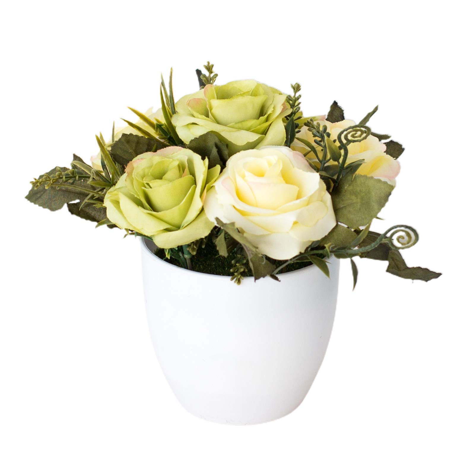 Artificial Magnolia Rose Flower Bonsai - Realistic Fake Christmas Decor for Home, Shop & Showcase | Holiday Table Centerpiece, Wedding Decor, Office Desk Plant