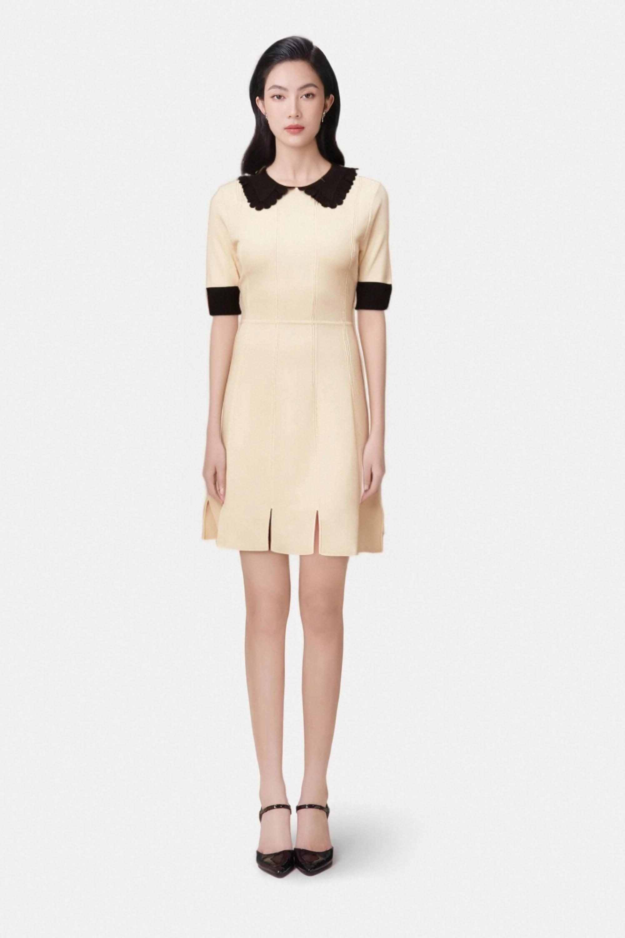 Andréa White Split Hem Knitted Mini Dress - Sexy Casual Outfit for Date Night, Party & Summer Vacation