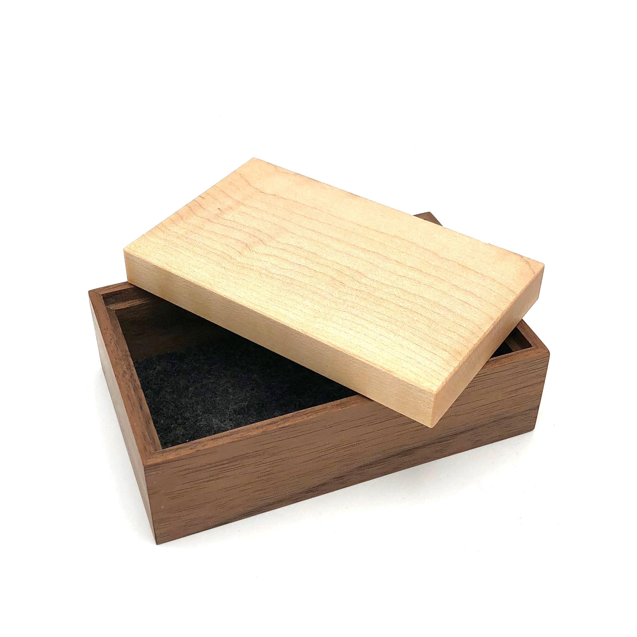 Young Fine Woodcraft Handcrafted Shellacked Wood Jewelry Box - Small Walnut & Maple Wooden Gift Box for Women (JB05) | Perfect for Jewelry Storage, Wedding Gifts & Home Decor
