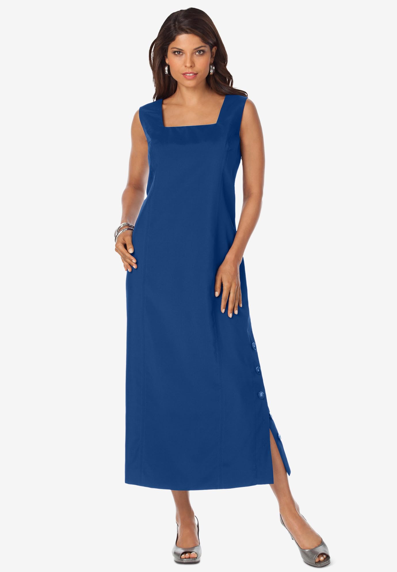 Roaman's Women's Plus Size Side Button Blazer Dress - Elegant Office Wear & Formal Attire for Work, Business Meetings & Special Occasions