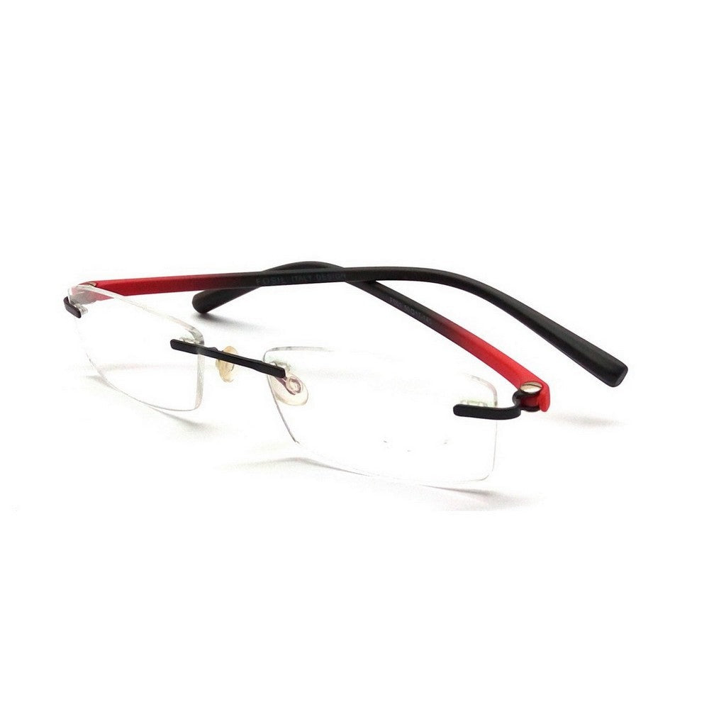 Blue Light Blocking Red Rimless Computer Glasses - Anti Eye Strain Frameless Eyewear for Men & Women - Perfect for Gaming, Office Work & Screen Use