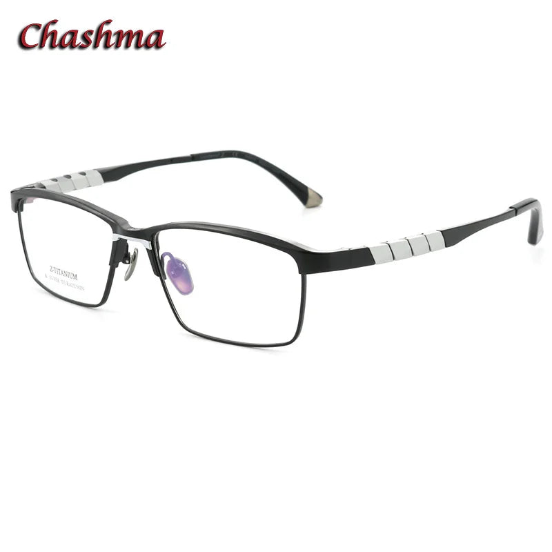 Men's Titanium Square Full Rim Eyeglasses - Lightweight Durable Frame for Reading & Computer Use